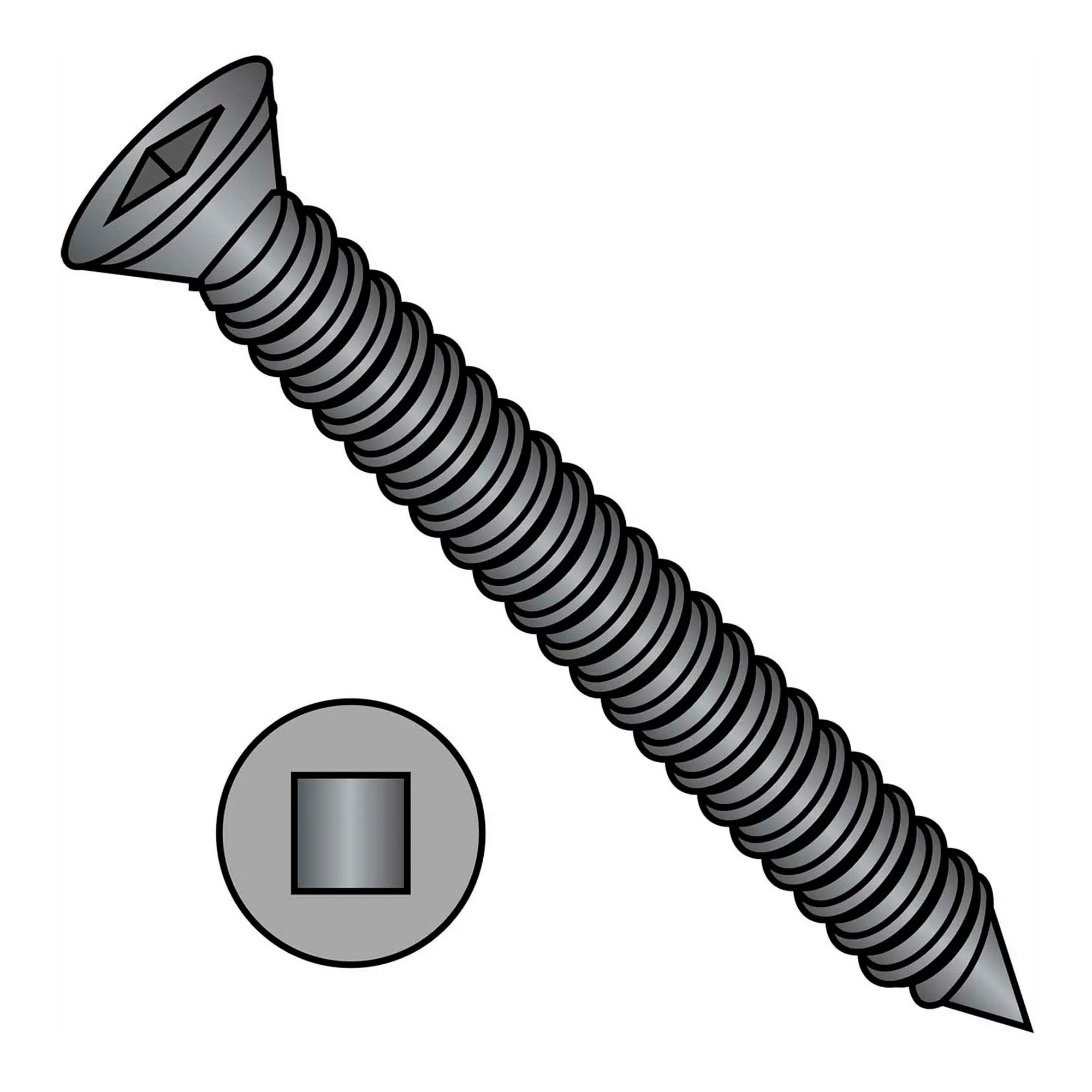 #6 x 1-5/8 in. Square Drive Trim Head Fine-Thread Drywall Screws, Black Phosphate, 5,000-Pack
