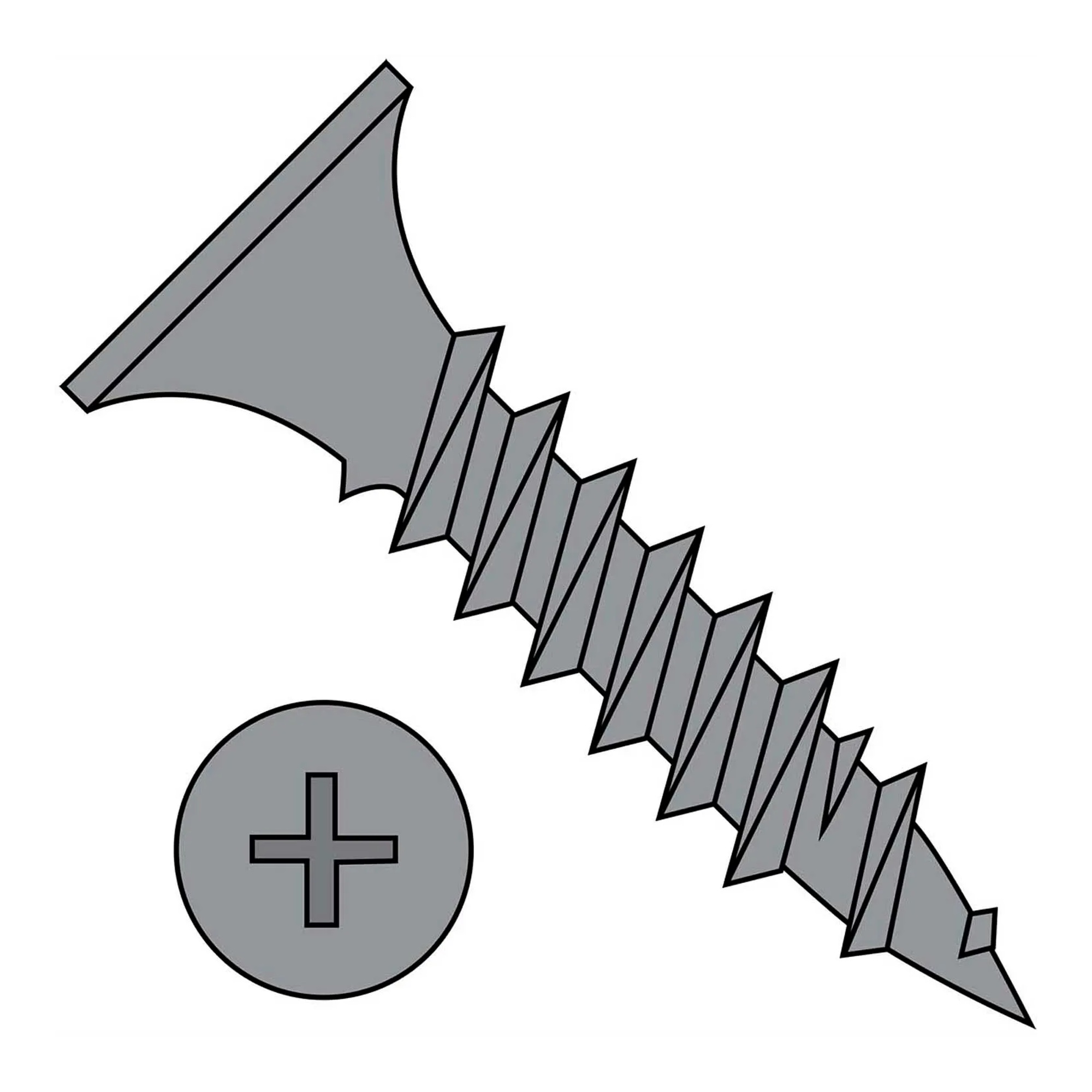 #6 x 1 Fine-Thread Phillips Bugle Head Drywall Screws, Black Phosphate, 10,000-Pack