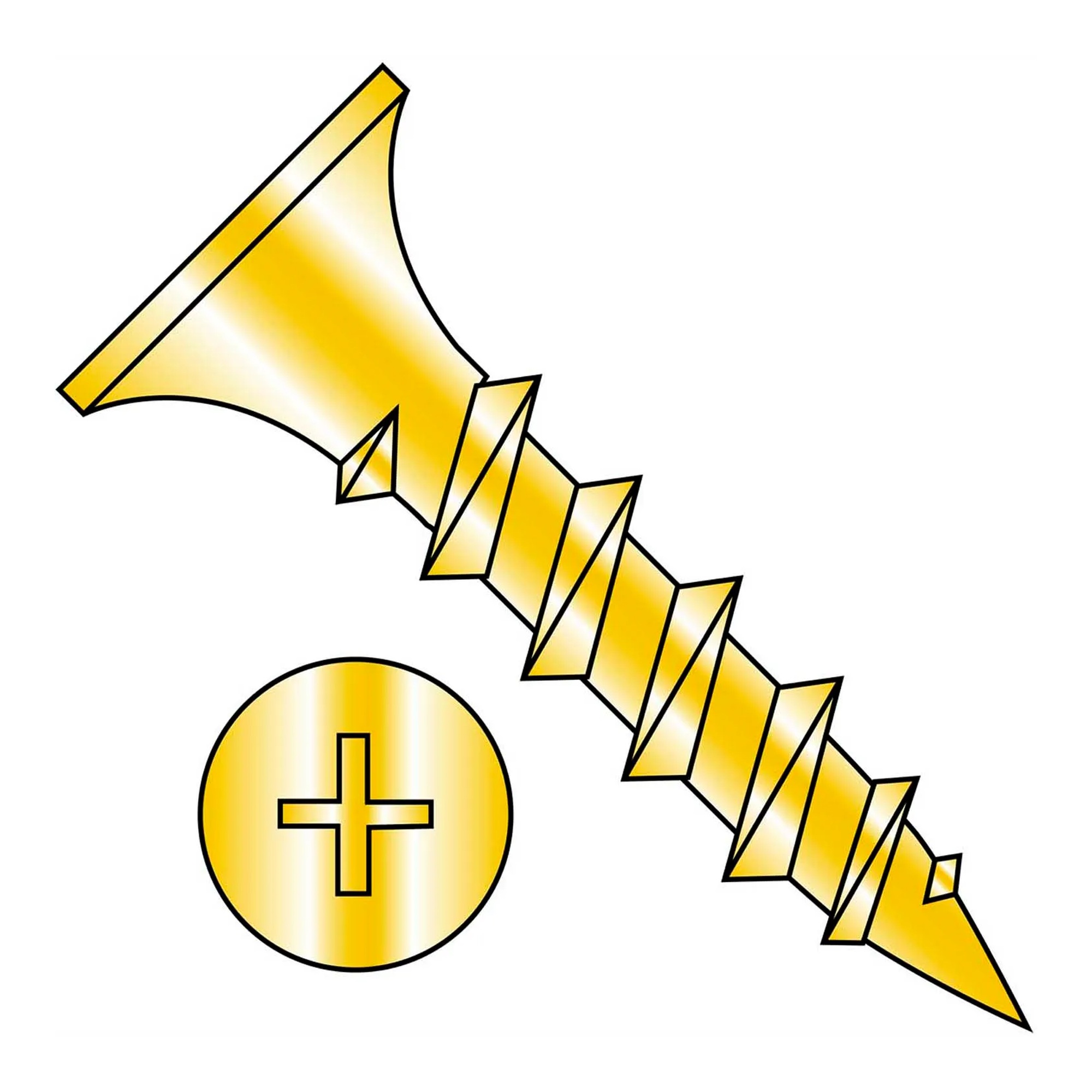 #6 x 1-5/8 in. Phillips Bugle Head Coarse-Thread Drywall Screws, Yellow Zinc, 5,000-Pack