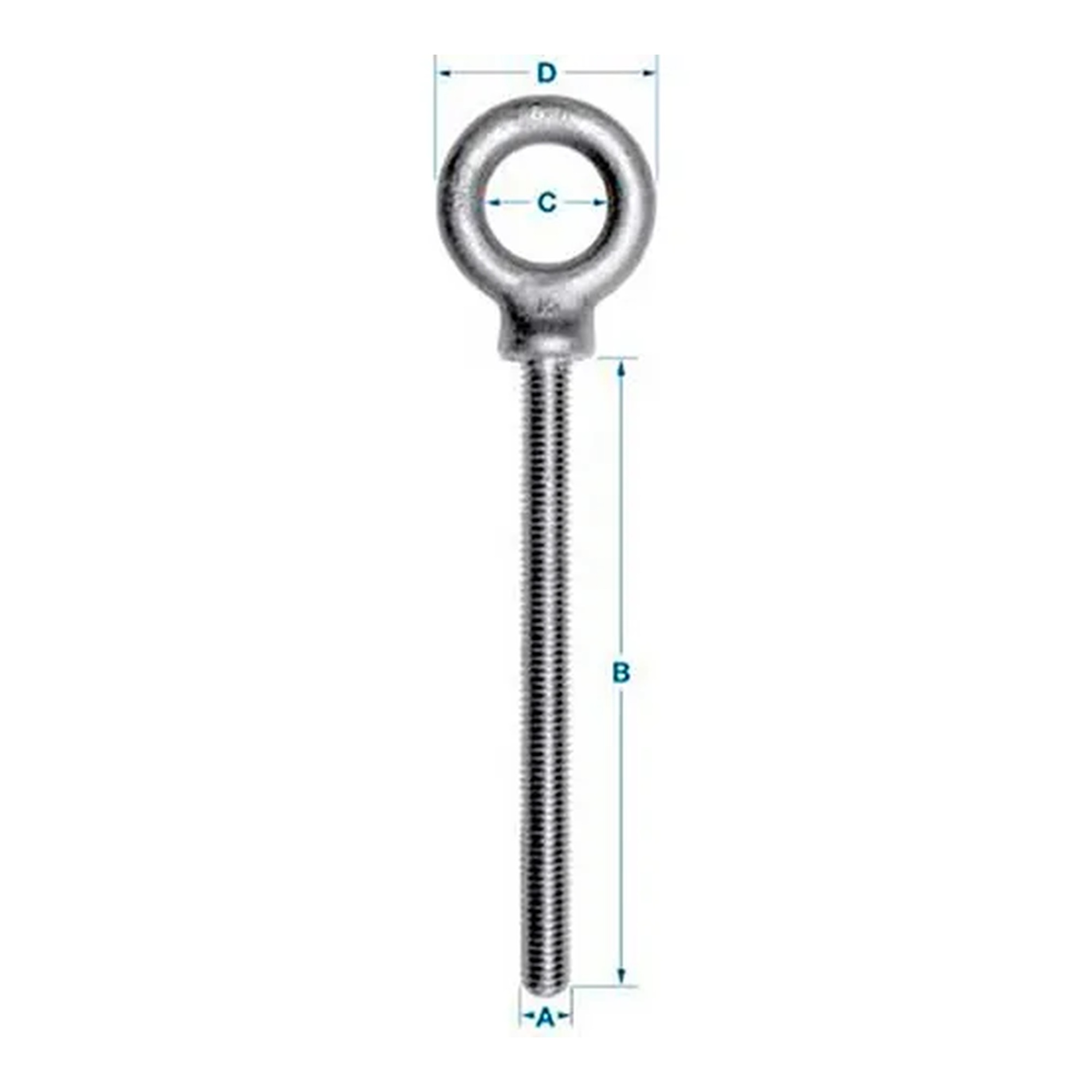Zinc-plated shoulder eye bolt with 1/2-13 threaded shank