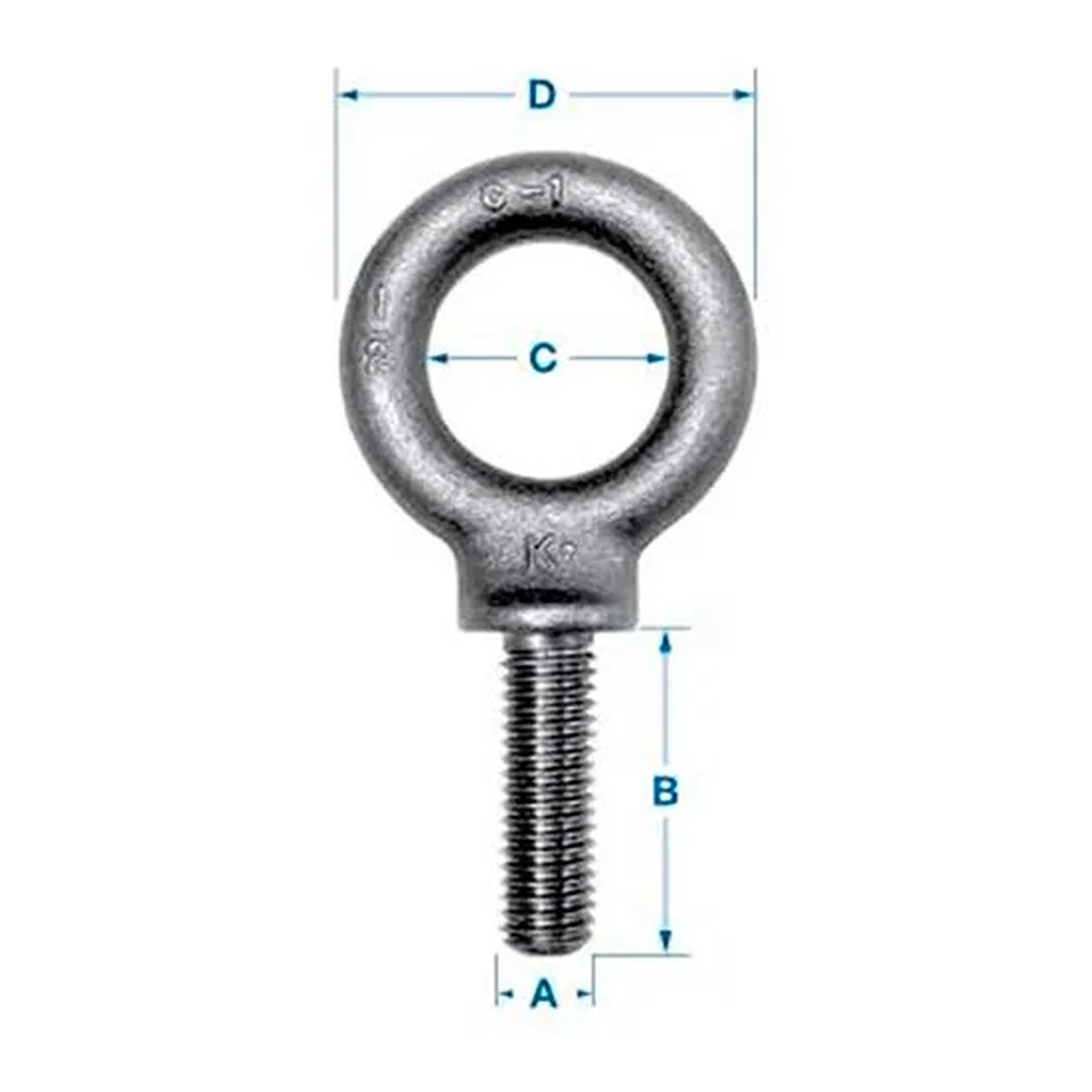 Carbon Steel Shoulder Eye Bolt, 1/2-13 x 1-1/2 in Shank