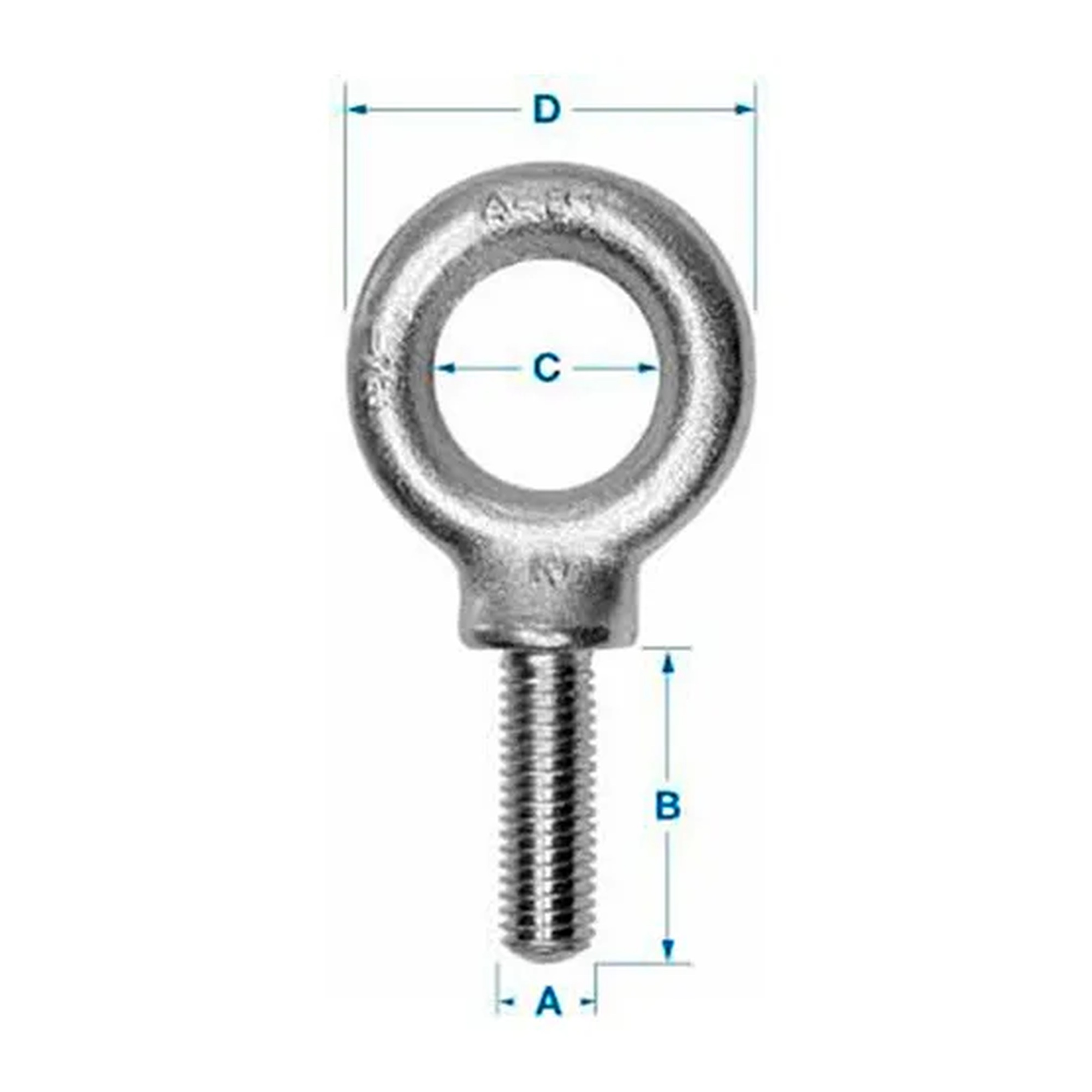 304 Stainless Steel Plain Pattern Eyebolt, 3/8-16 x 1-1/4 in. Shank