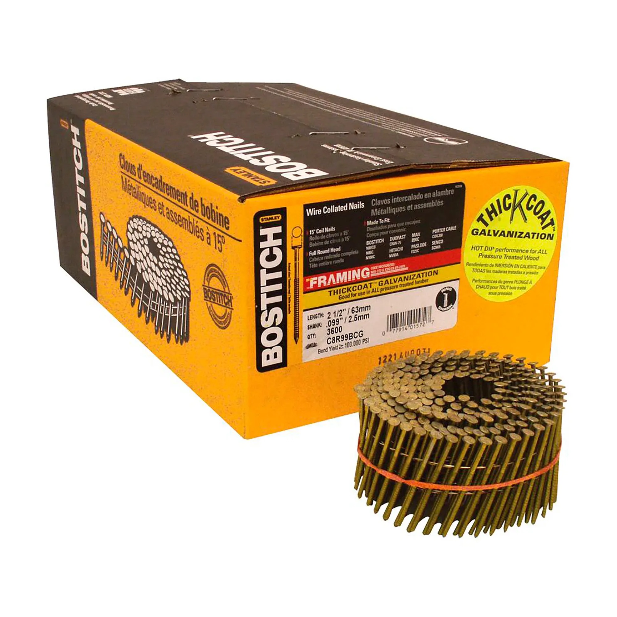 1-1/4 in. x .080 Ring-Shank 15° Coil Siding Nails, 4,200 Count