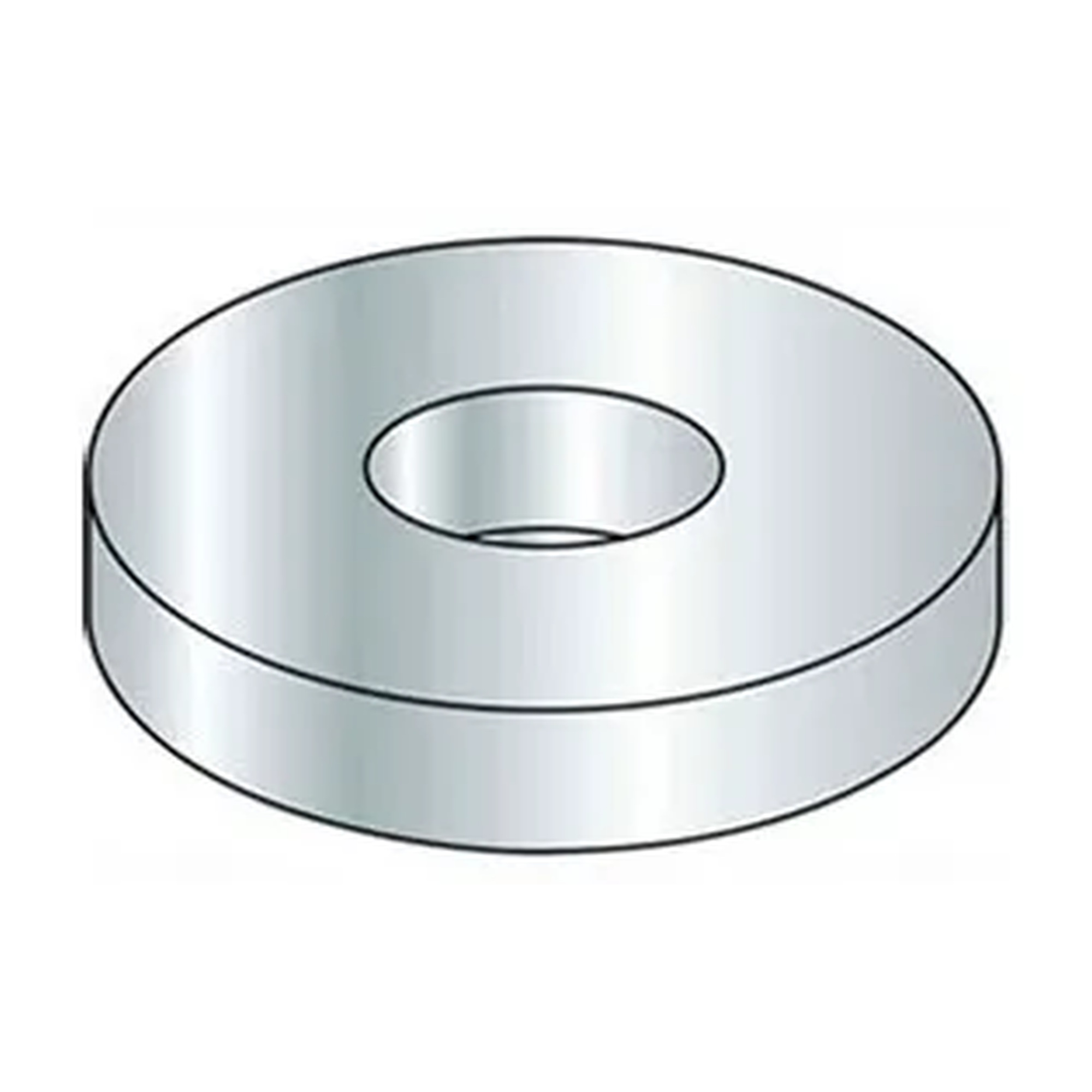 1/4 SAE Steel Flat Washer, 9/32 in. I.D., Plain, Grade 2, 100-Pack