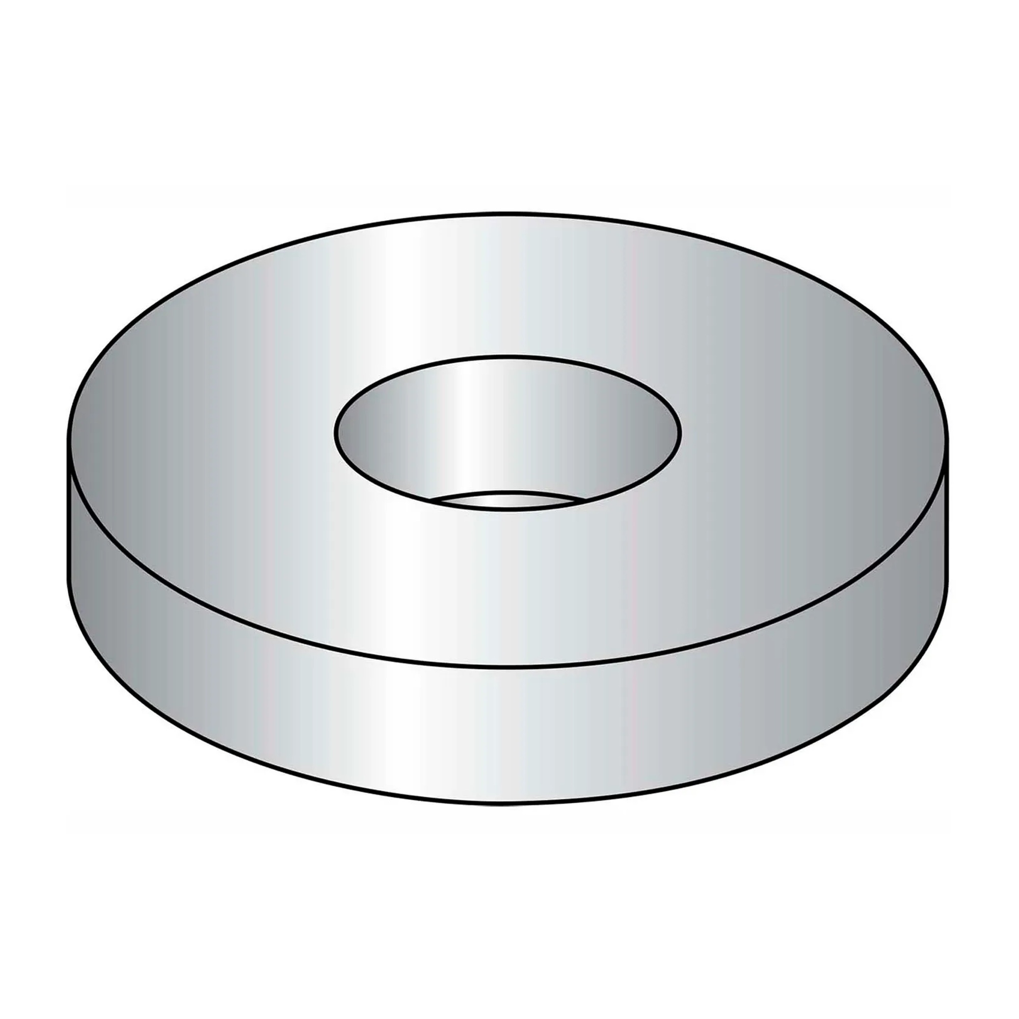 3/8-Inch USS Zinc-Plated Medium Carbon Steel Flat Washers, Pack of 100