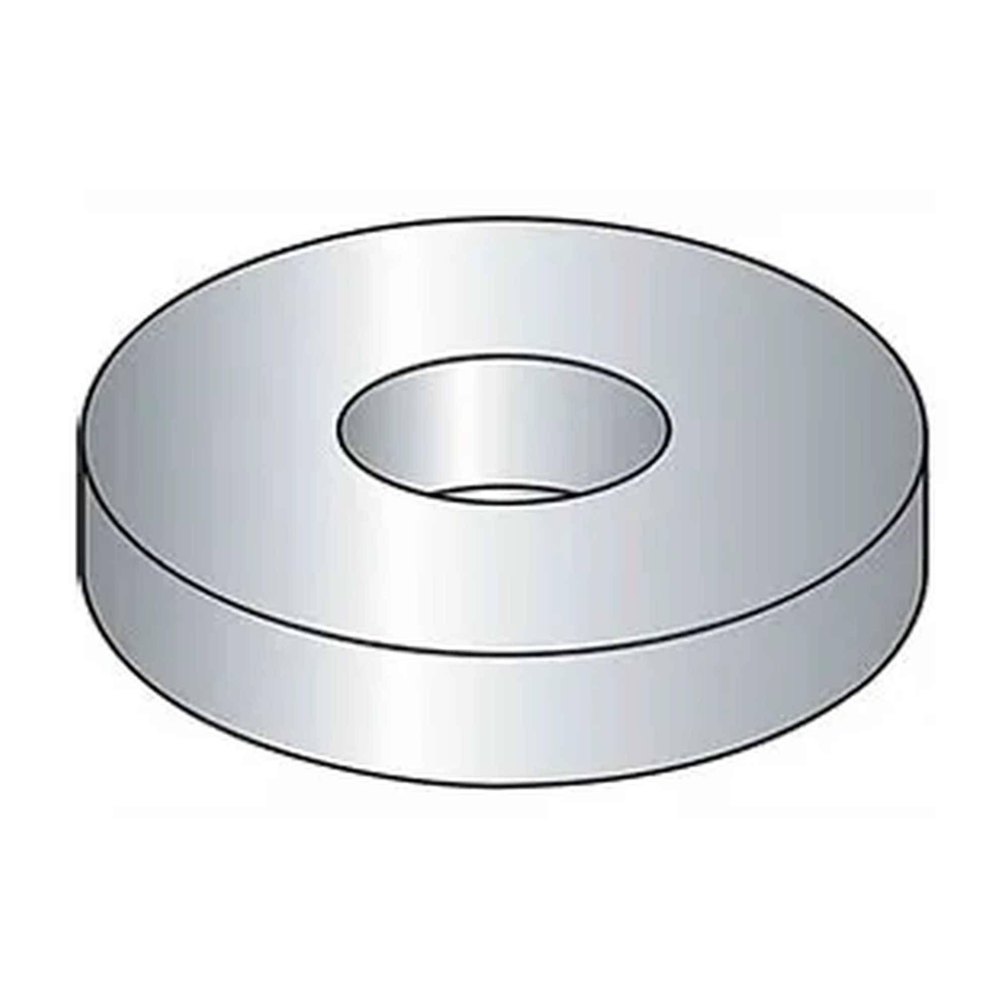 USS Flat Washer, 1/4 in., Steel, Zinc-Plated, 100-Pack