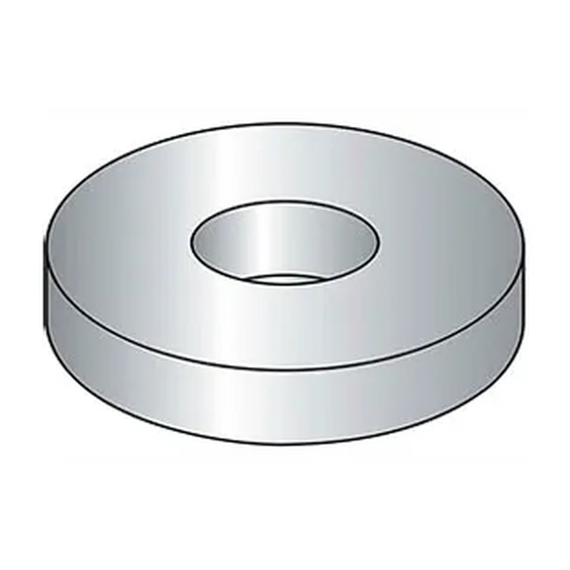 USS Flat Washer, 3/8 in., Plain Steel, Pack of 100