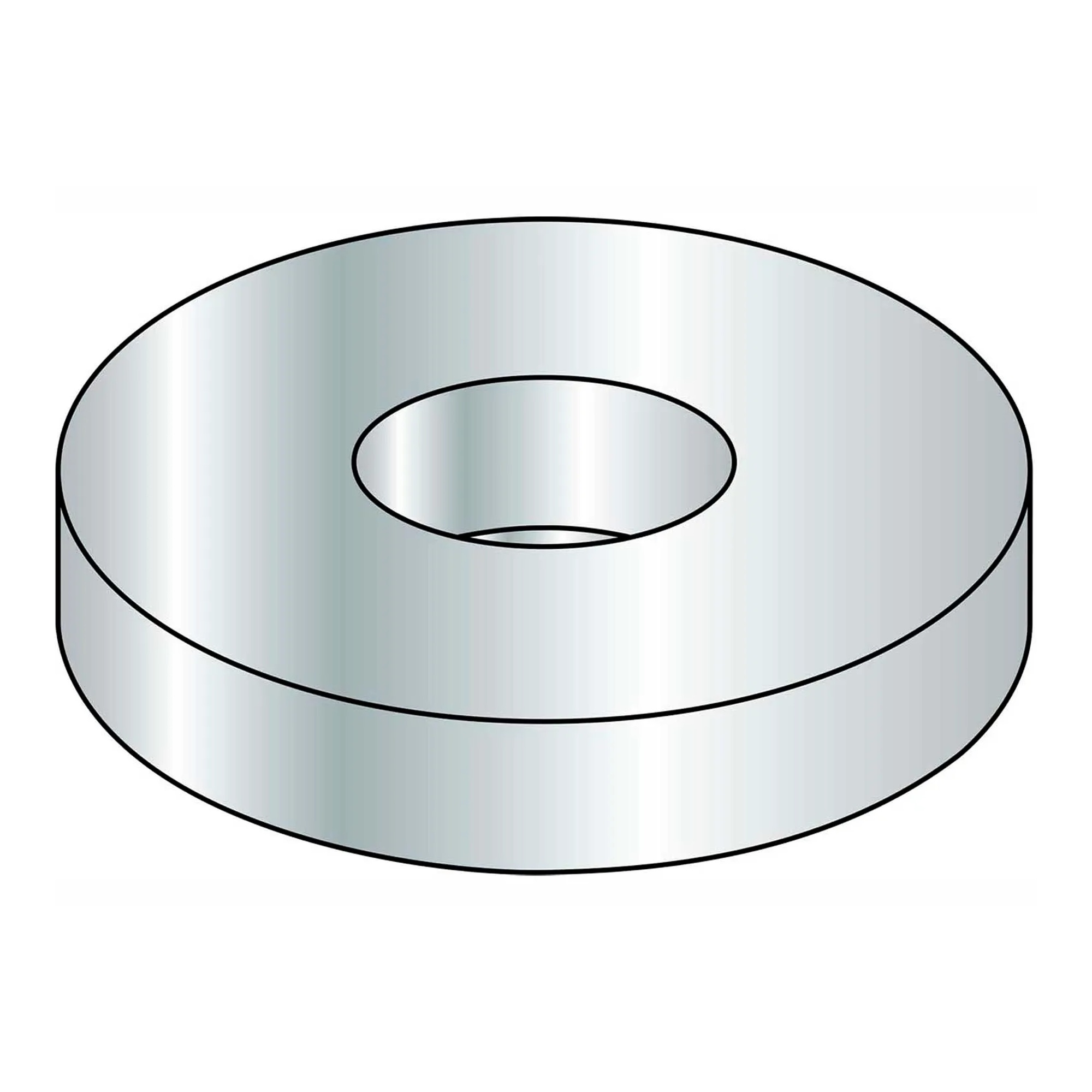 #10 SAE Zinc-Plated Steel Flat Washer, 25 lb. Package