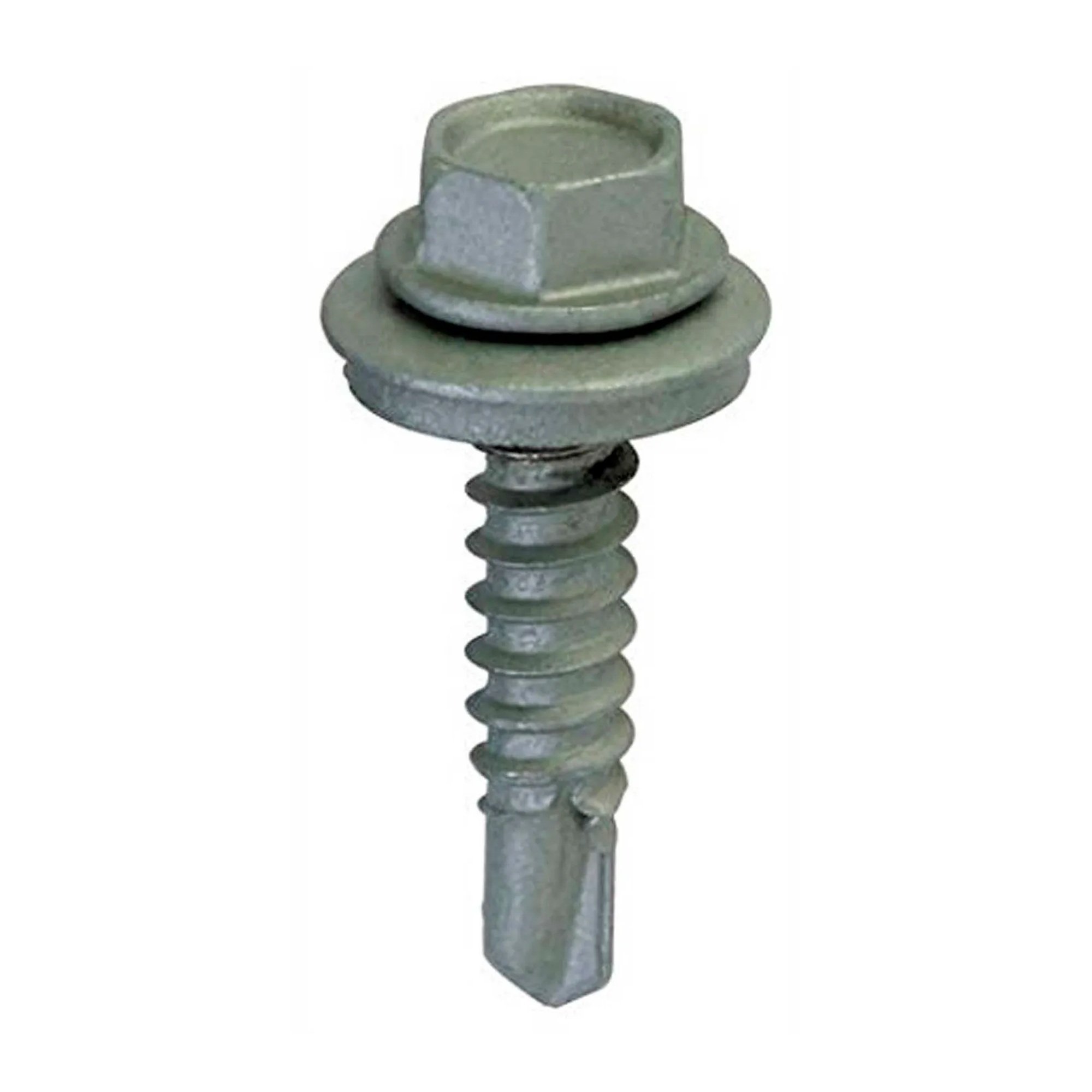 #12 x 1 in. Hex Washer Head Drill-Point Roofing Screws, Gray, 300-Pack