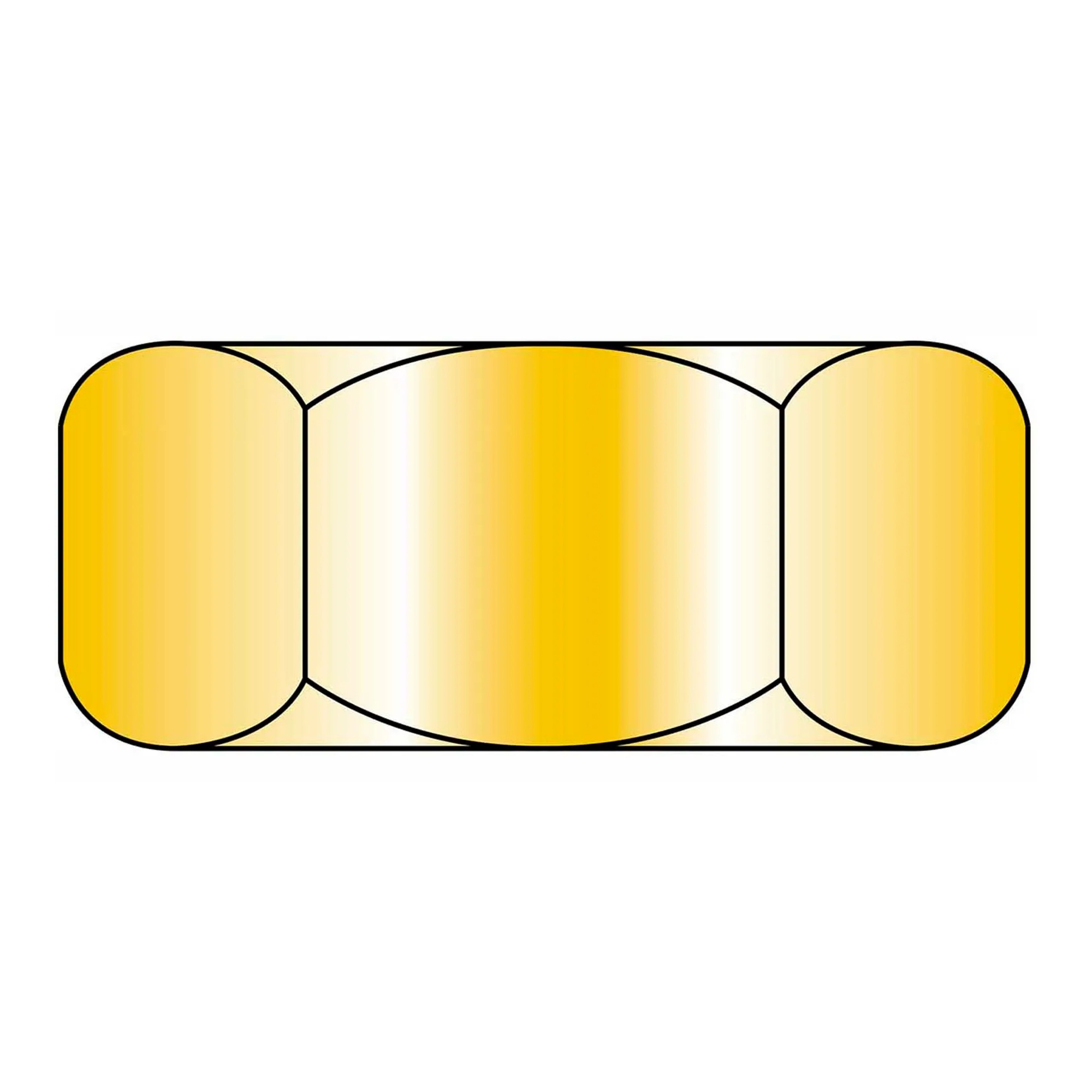 3/8-16 UNC Grade 8 Finished Hex Nut, Zinc Yellow, 100-Pack
