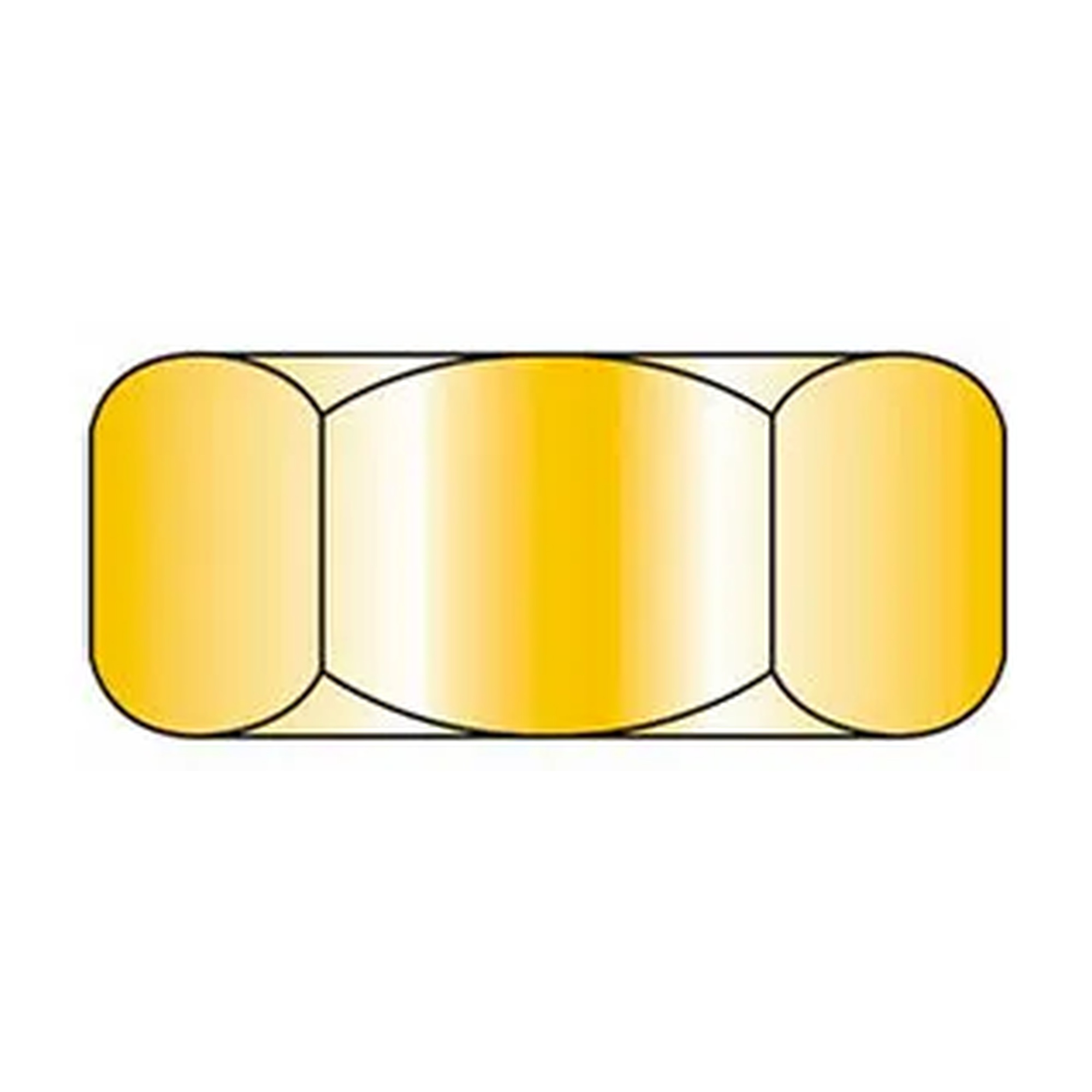 M12 x 1.75 Yellow Zinc Steel Hex Nuts, Class 10.9, 100-Pack