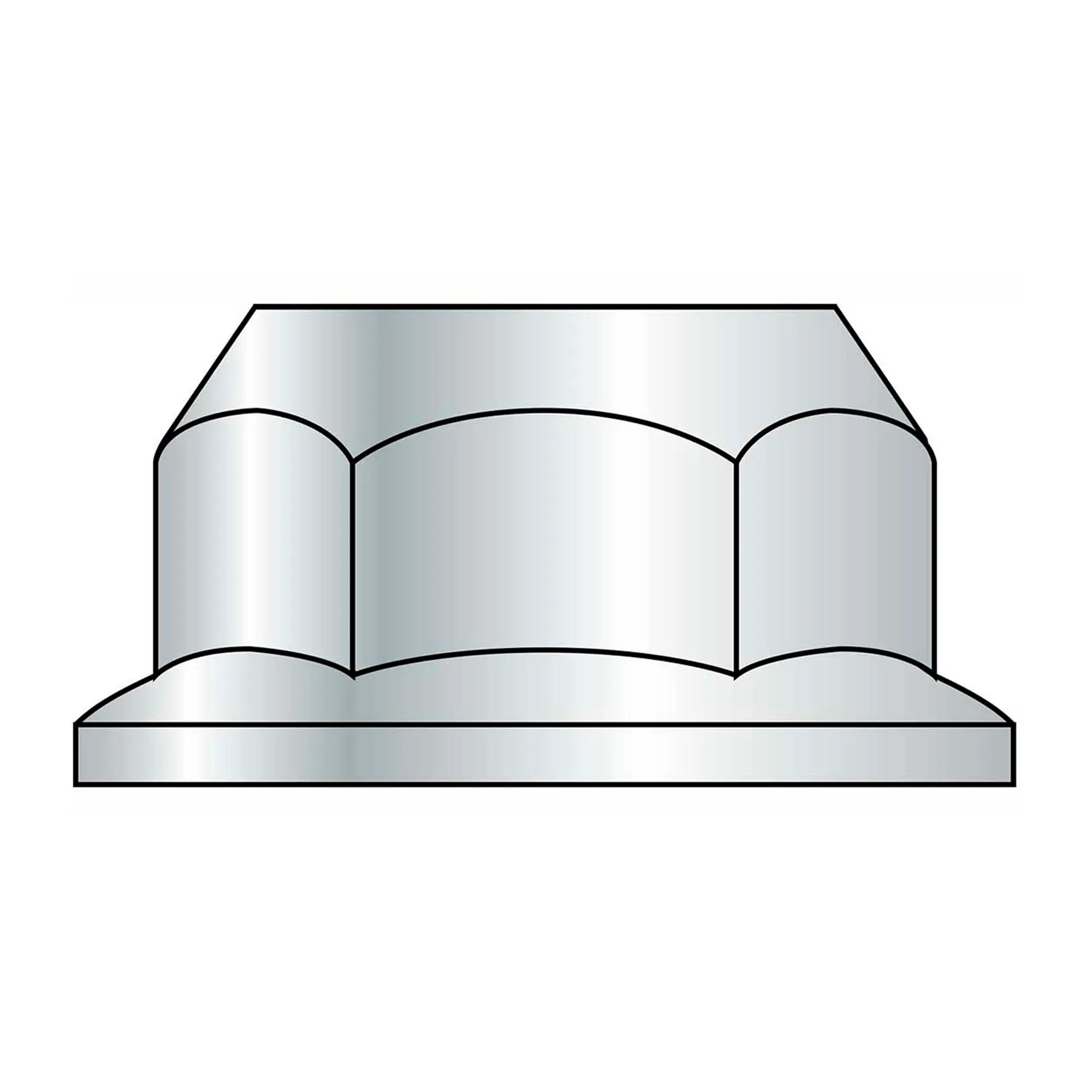5/8-11 UNC Serrated Hex Flange Nut, Zinc CR+3, Pack of 50