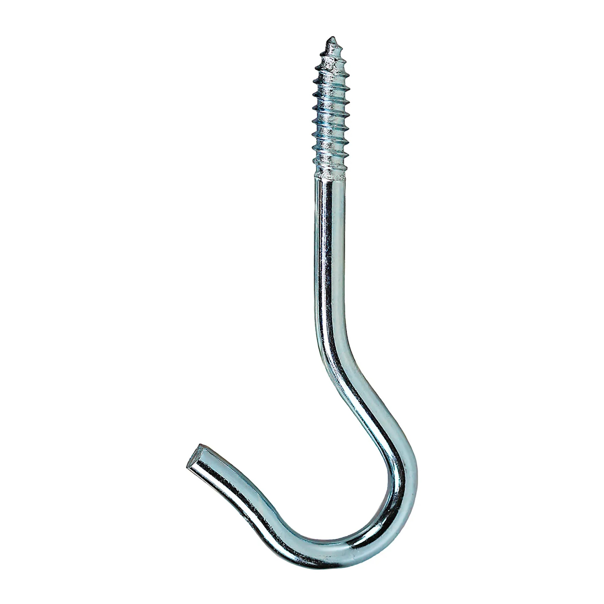 #6 Zinc-Plated Carbon Steel Screw Hooks, 100-Pack