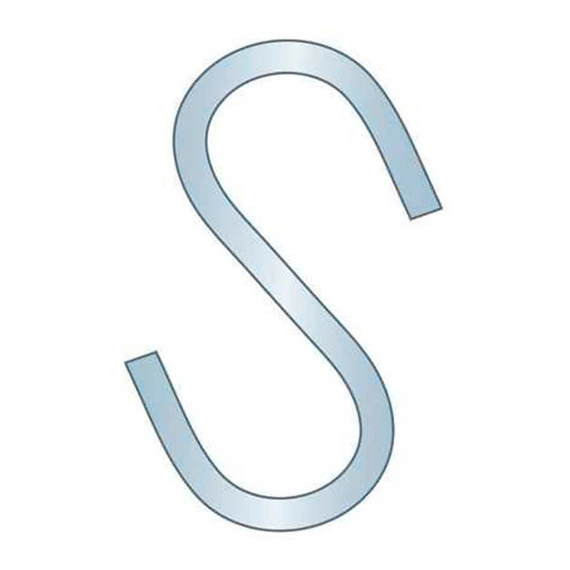 Steel S-Hook, 2-7/8 in. Length, 0.188 in. Thick, Clear Zinc Finish, 50-Pack