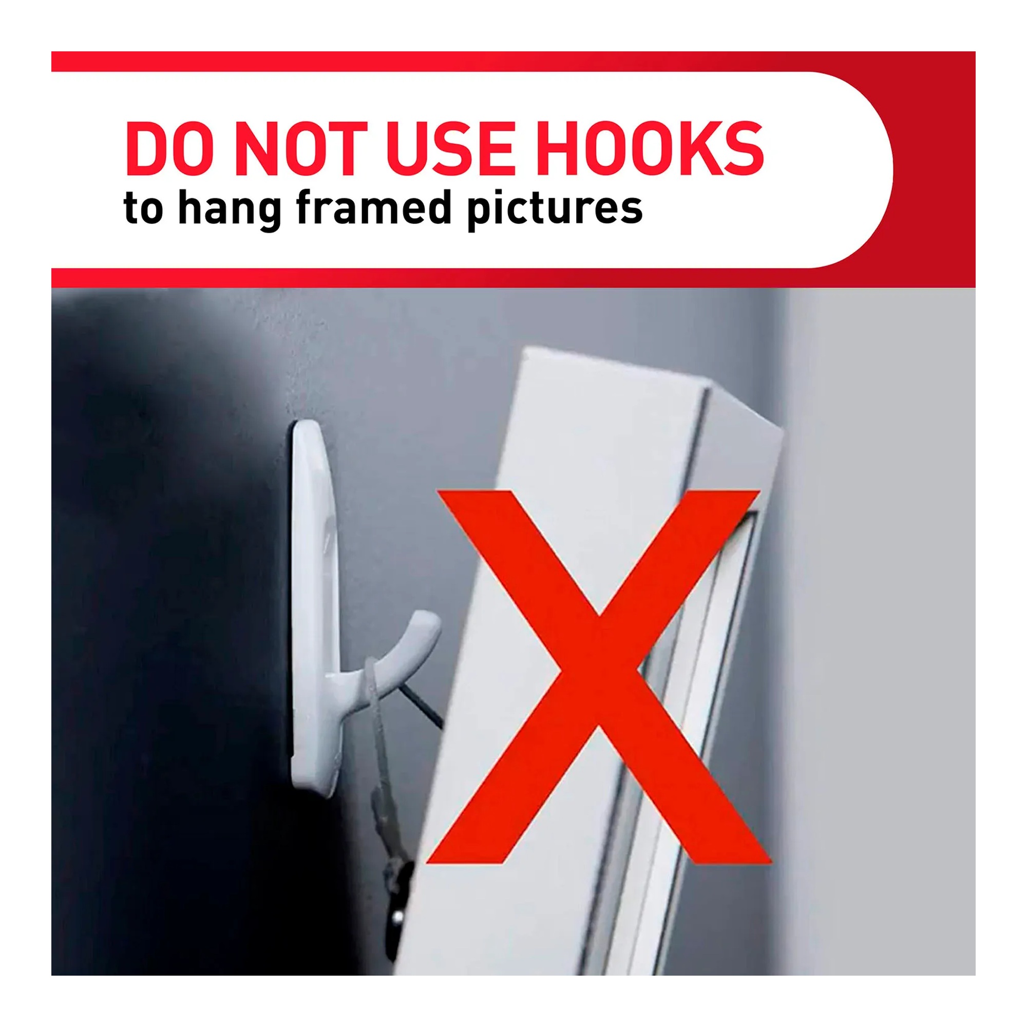 Large white adhesive utility hook