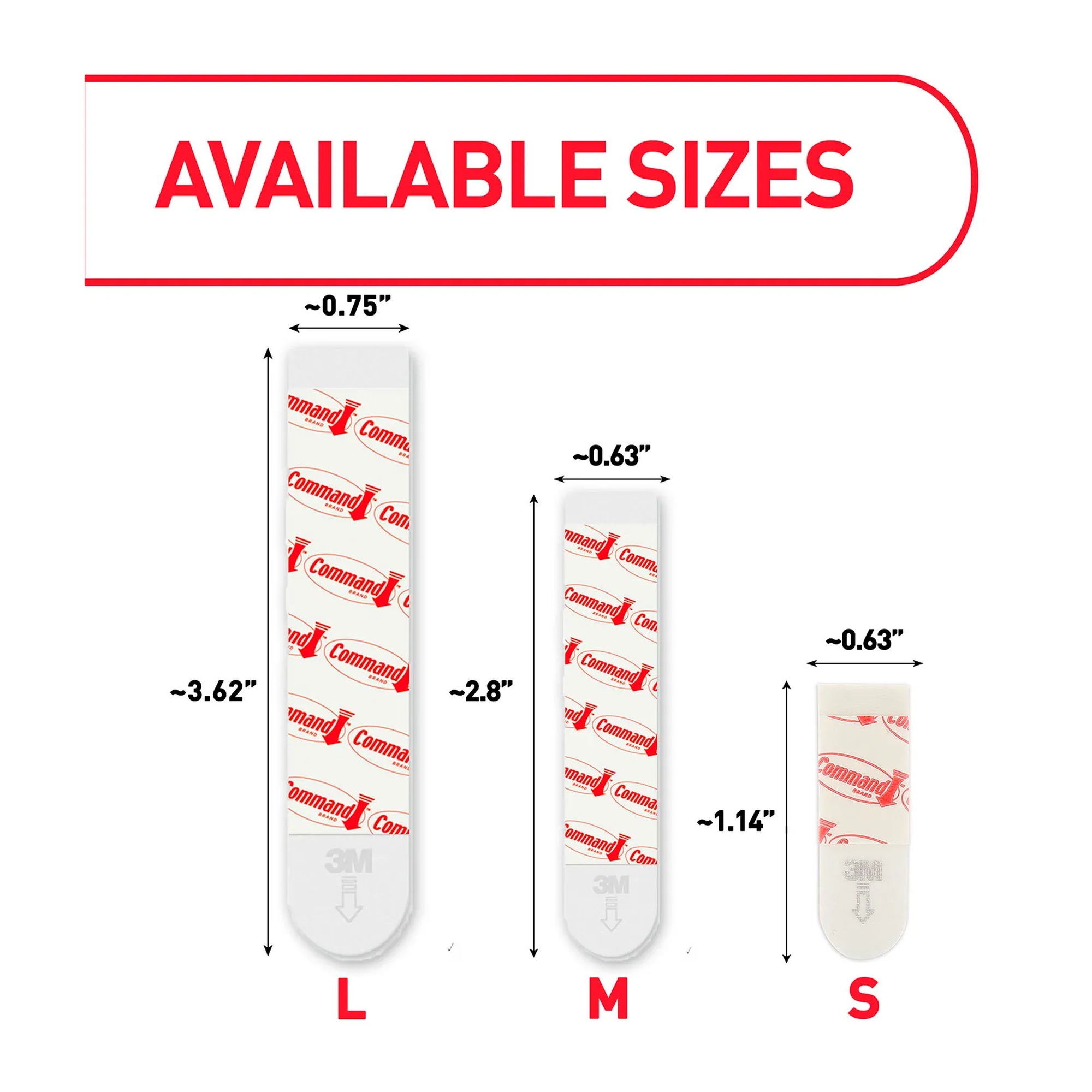 Medium white indoor hook replacement strips, 12-pack