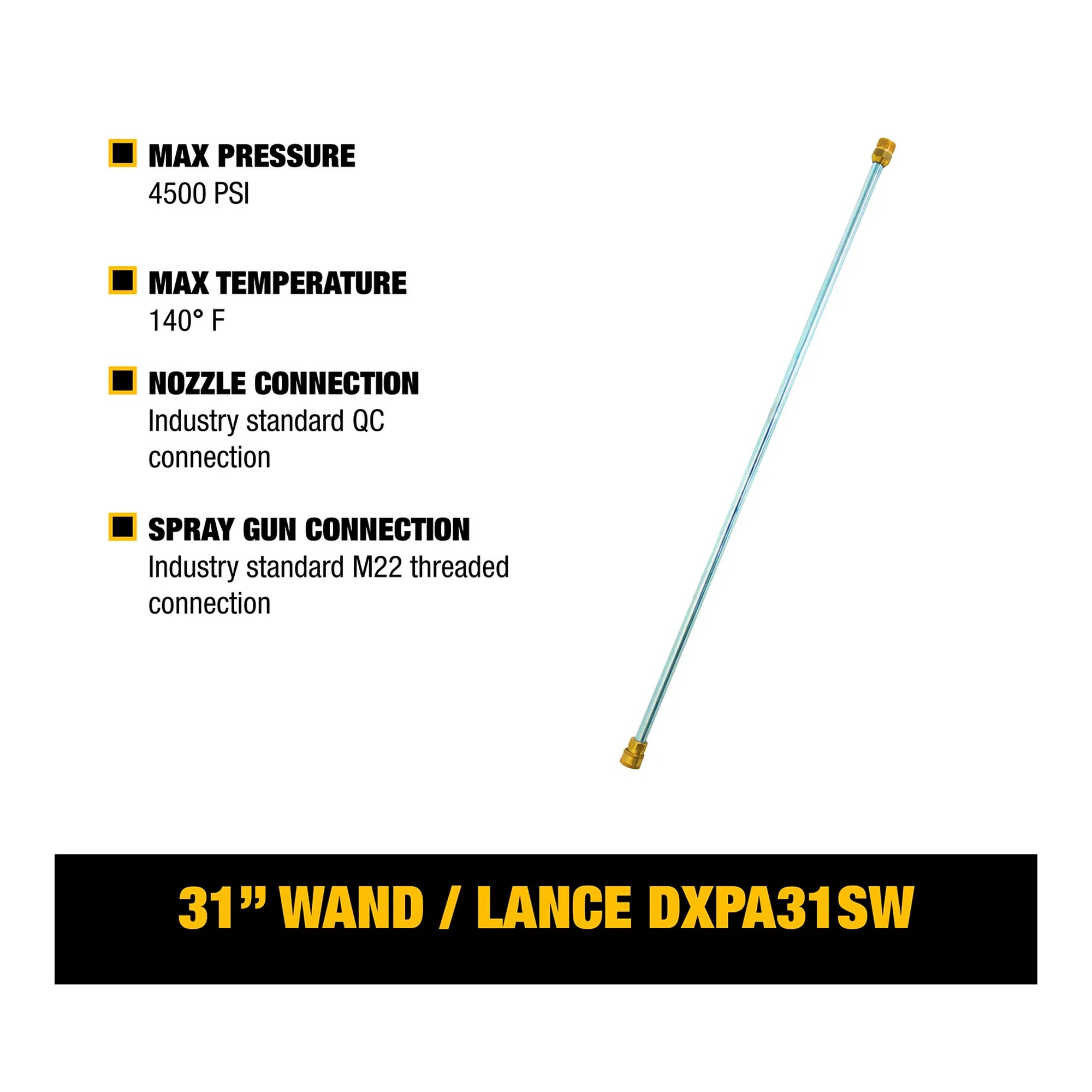 Silver 31-inch universal pressure washer extension spray wand