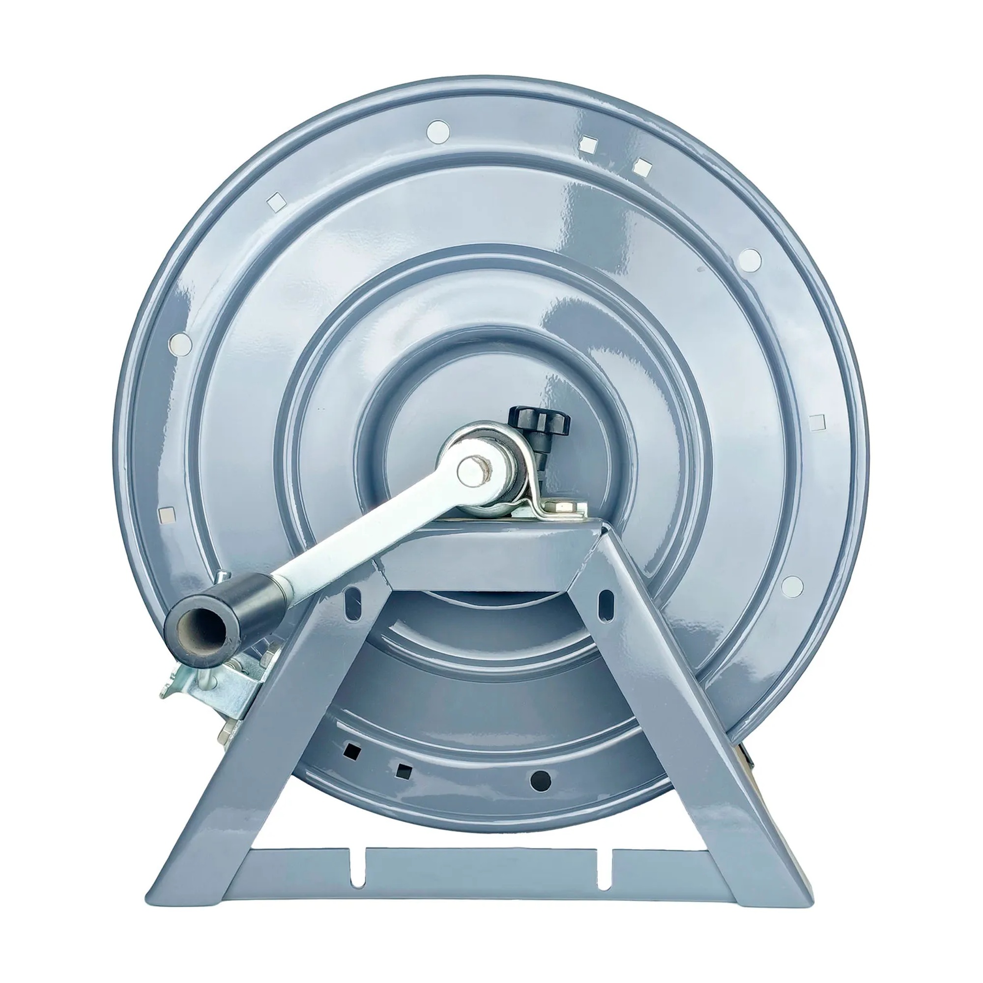 Blue steel A-frame pressure washer hose reel for a 150-foot hose