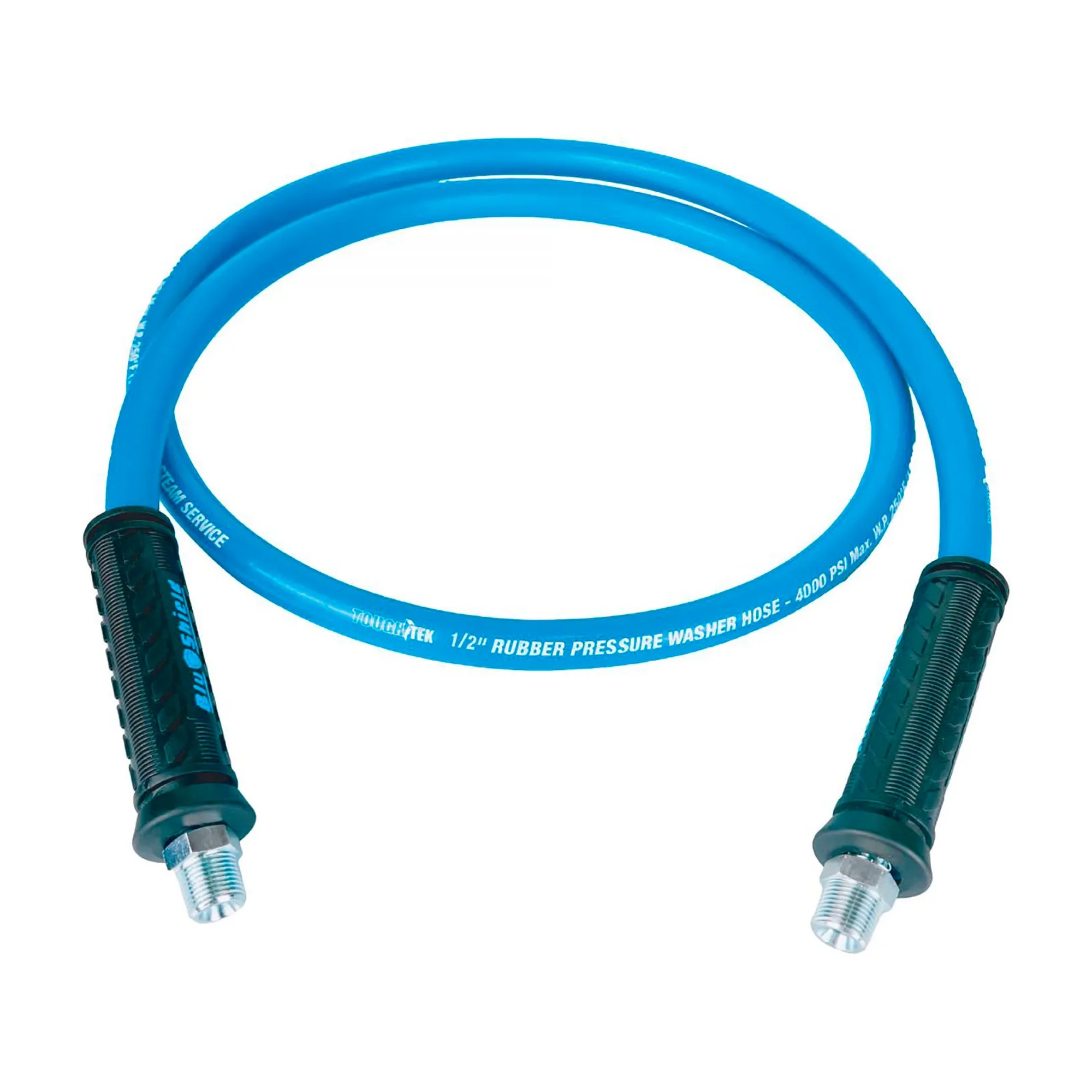 Blue rubber pressure washing hose with M22 connectors
