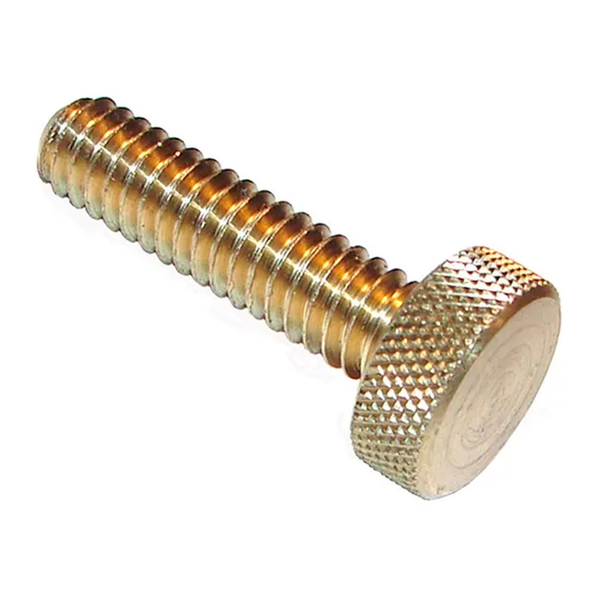 Precision Brass Knurled Thumb Screw, #6-32, 1/2 in. Thread, Pack of 10