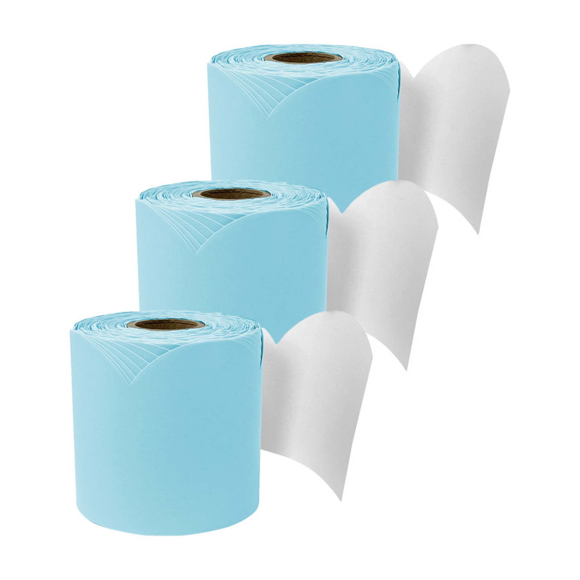 Sky Blue Scalloped Bulletin Board Border Roll, 65 Feet, Pack of 3