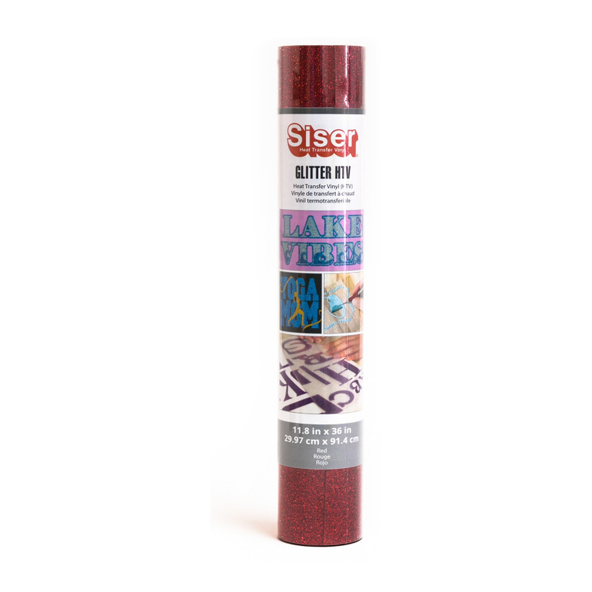Red Glitter Heat Transfer Vinyl, 36 in.