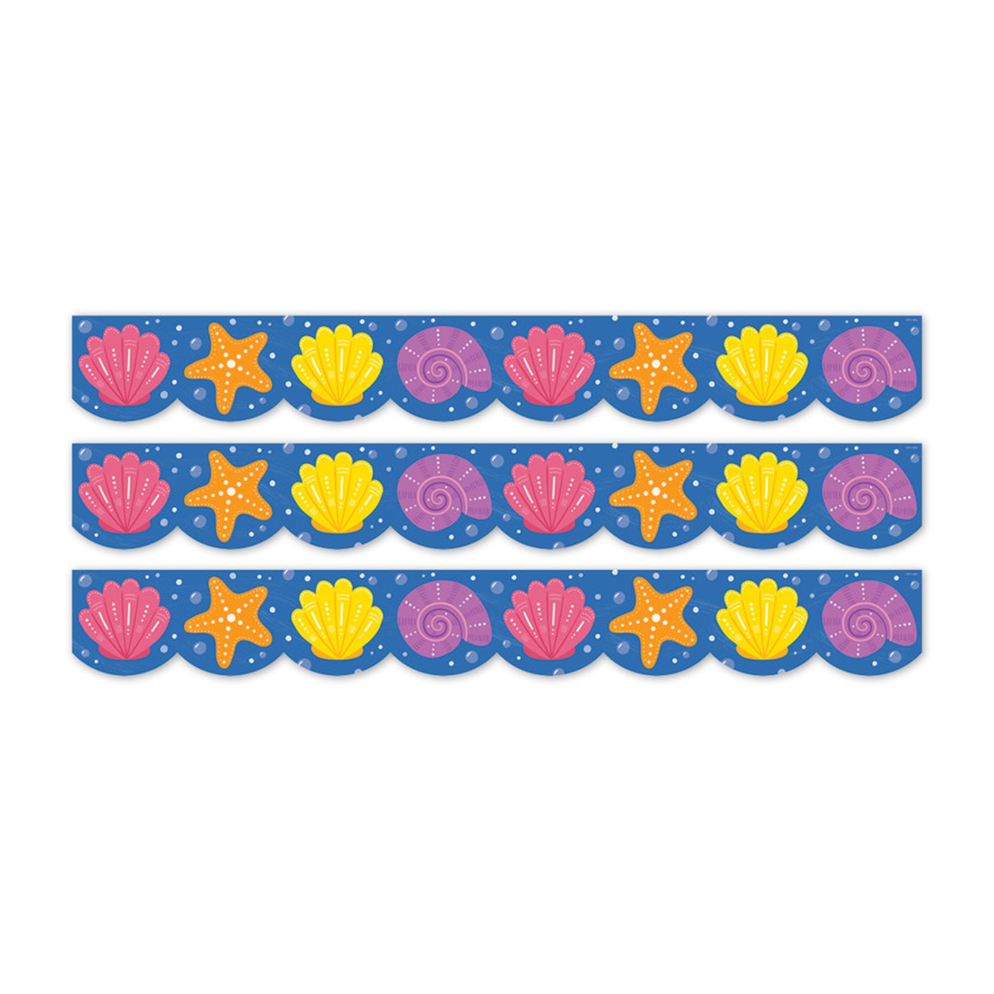 Sea Friends Seashell Bulletin Board Border, 3 Packs