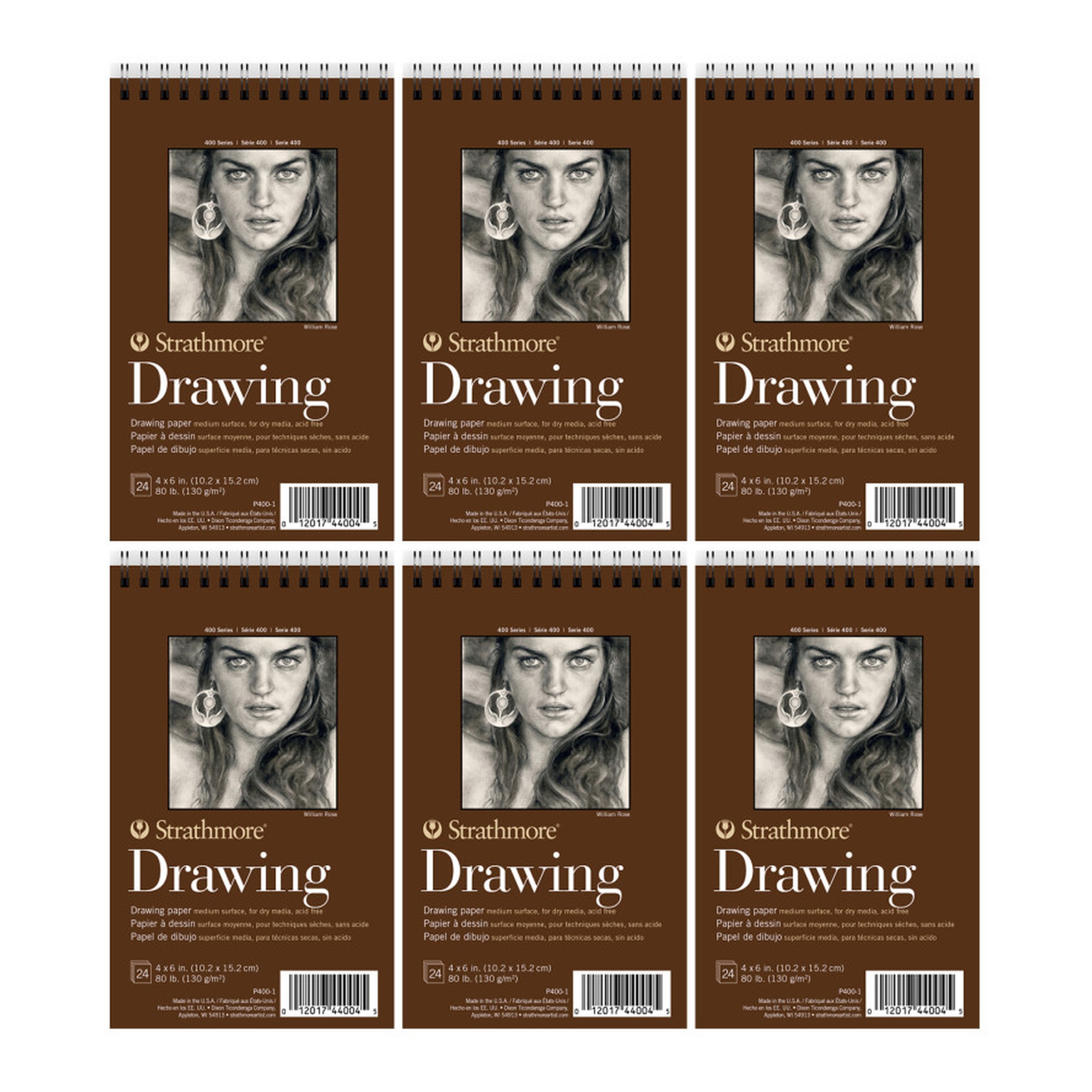 400 Series 4 x 6 in. Drawing Paper Pad, 24 Sheets, Pack of 6