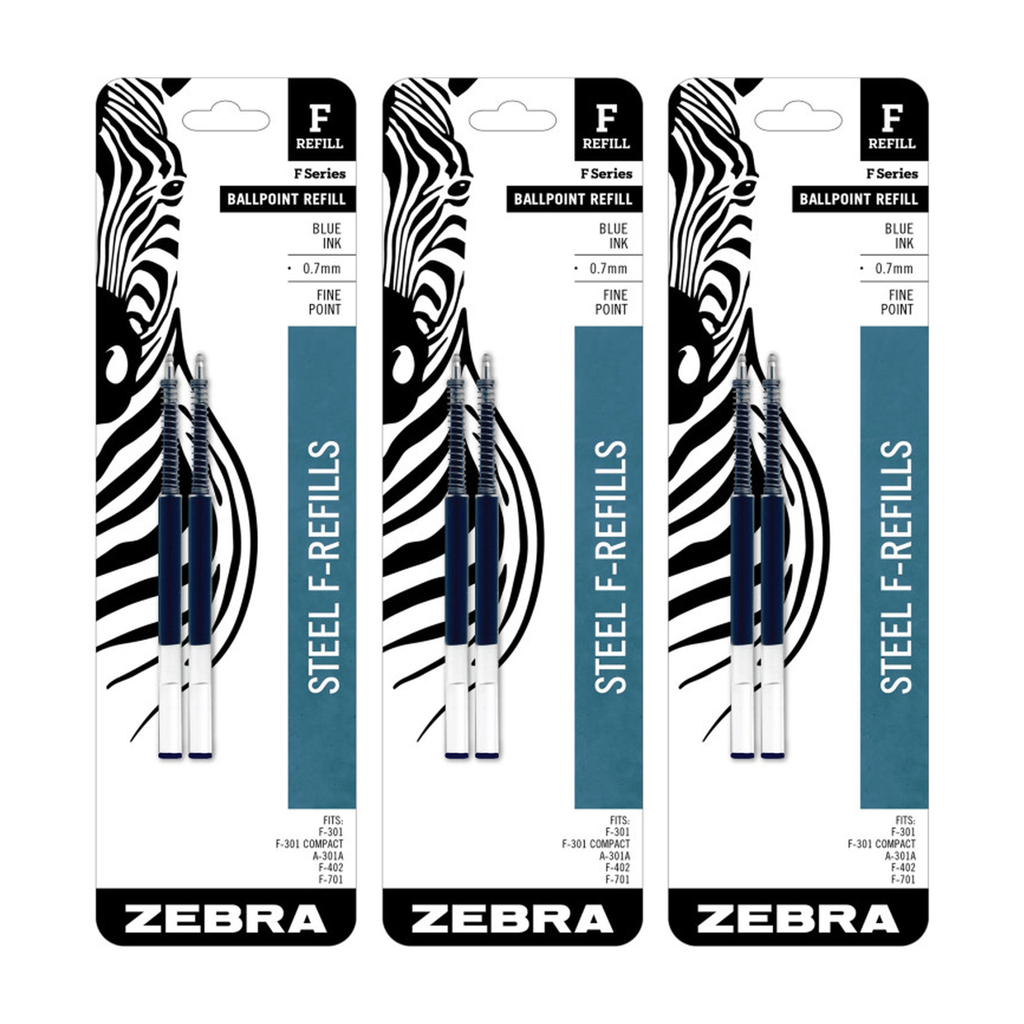 F-Series 0.7 mm Blue Pen Refills, 6-Pack