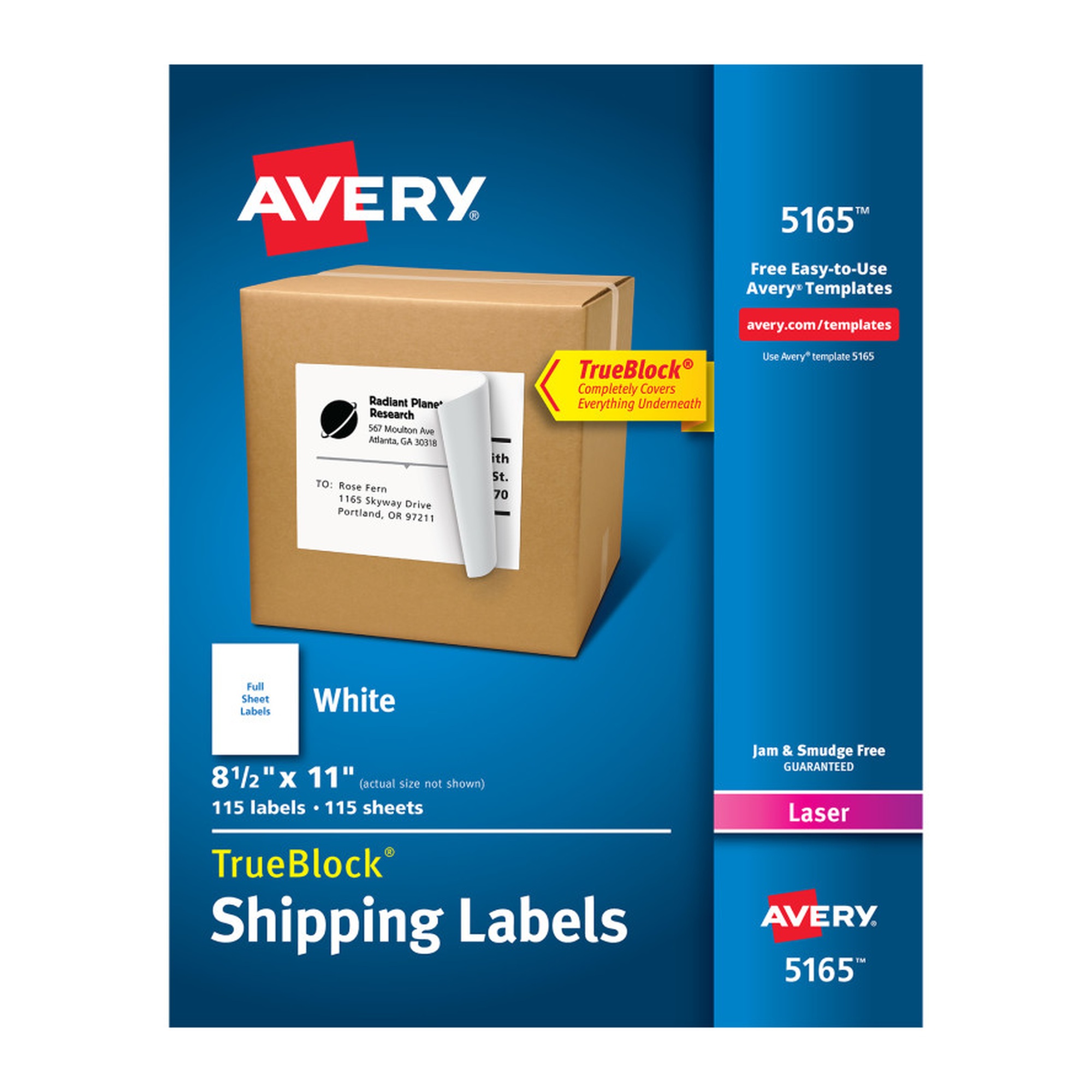 Full-Sheet Printable Shipping Labels, 8-1/2 x 11, 100-Pack