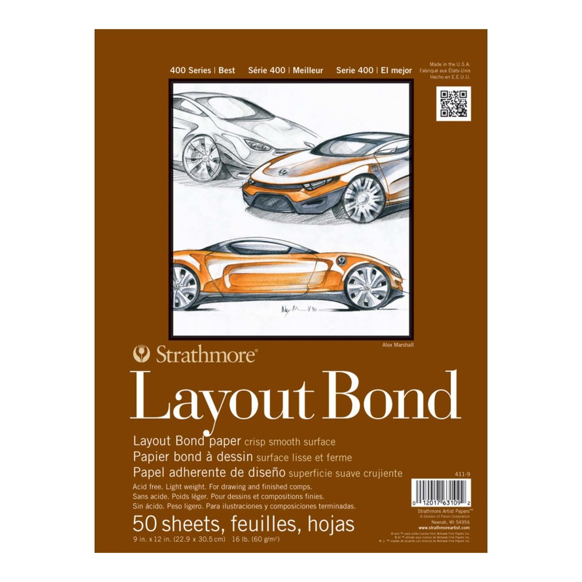 400 Series Layout Paper Pad, 9 x 12 Inches, 50 Sheets