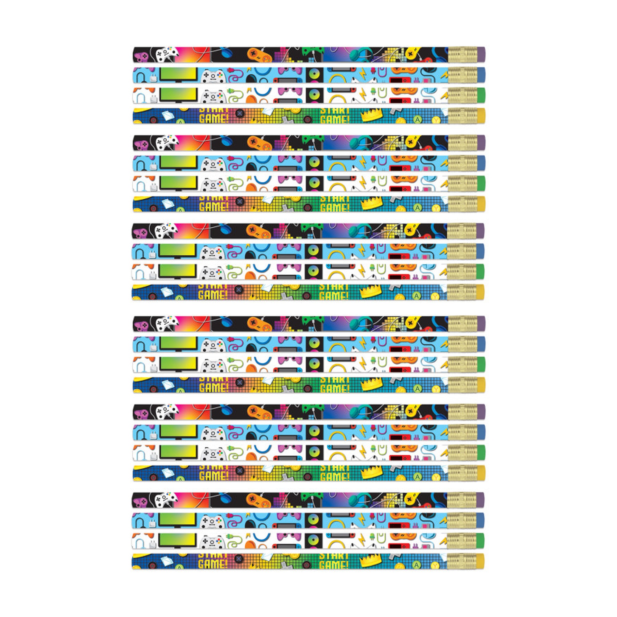 Game On Assorted Wood Pencils, 72 Count