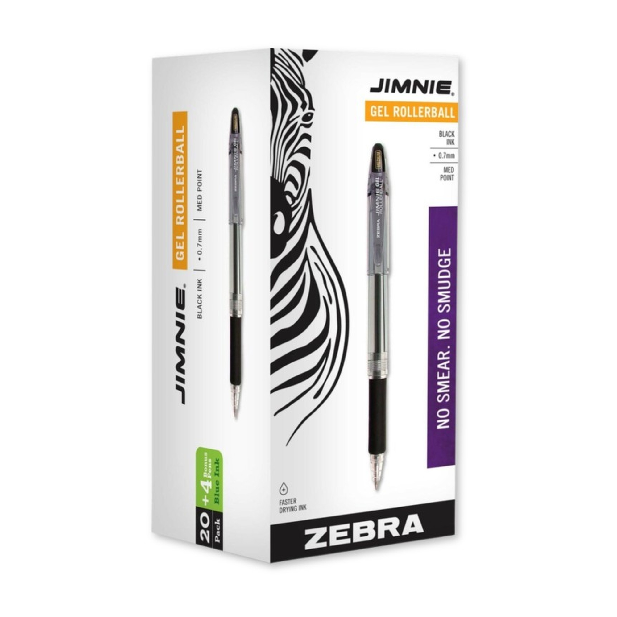 Medium Point Gel Pens, Black and Blue, 24 Pack