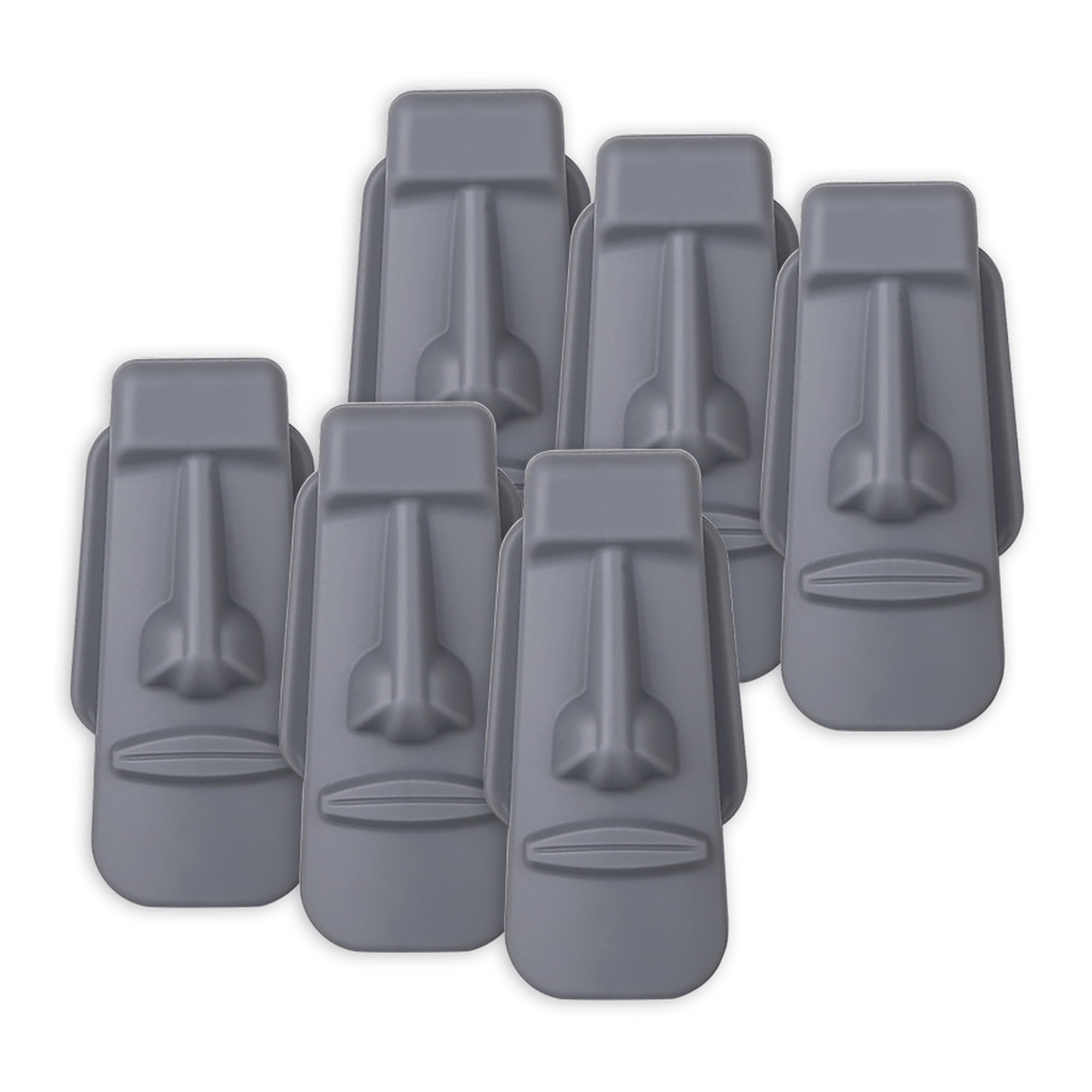 Giant Silicone Chewable Pencil Toppers, Gray, Pack of 6