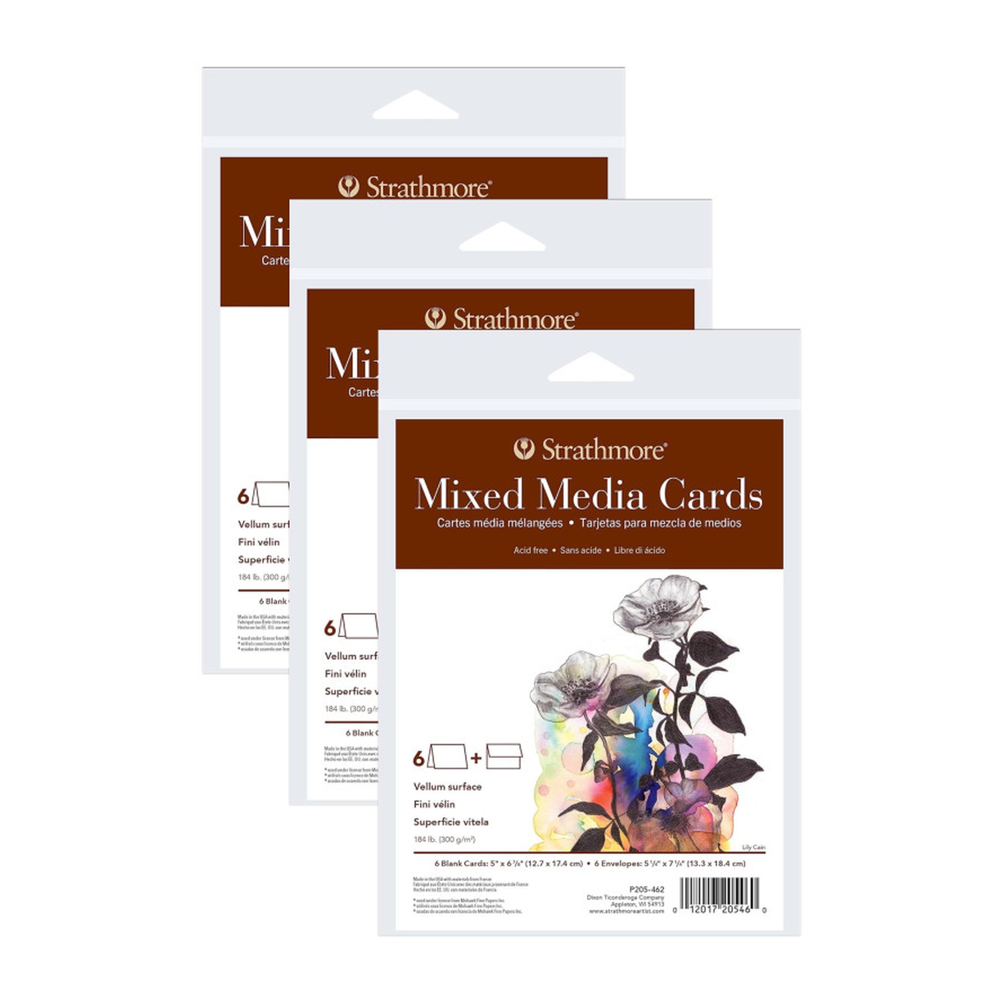 Mixed Media Cards and Envelopes, 5 x 6.875 in., 18 Sets