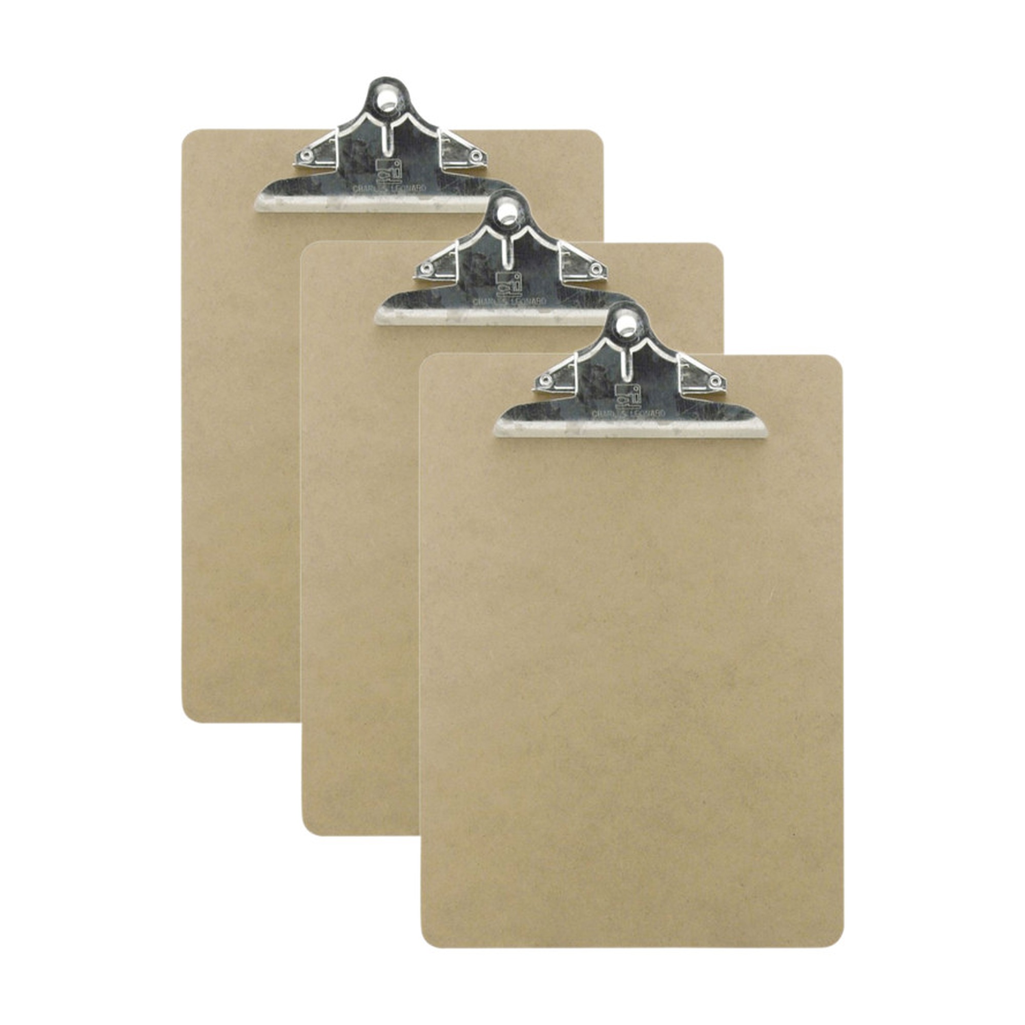 Letter-Size Wood Clipboard with Metal Clip, Pack of 3