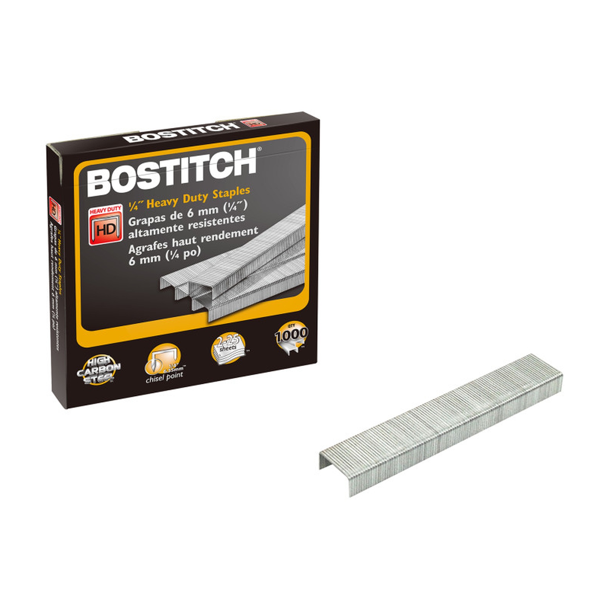 Heavy-Duty Premium Staples, 1/4-Inch Leg, 1,000 per Box