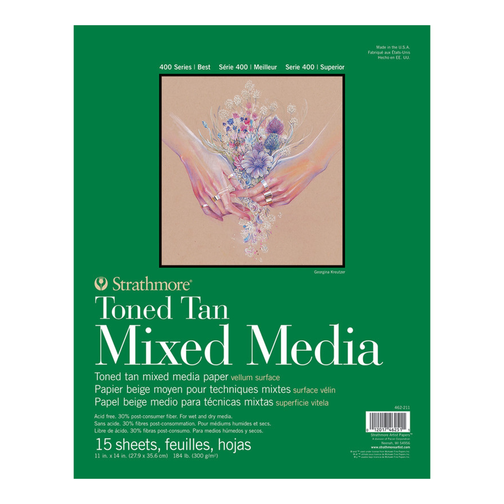 400 Series Toned Tan Mixed Media Pad, 11 x 14 in., 15 Sheets