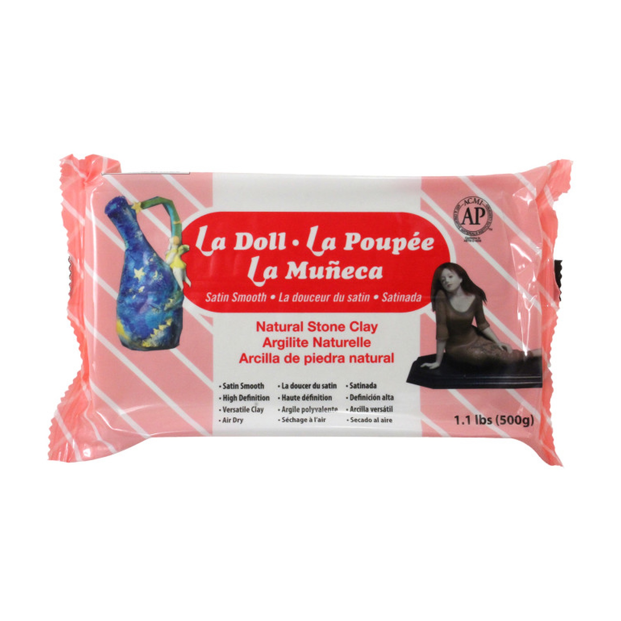 White Air-Dry Modeling Clay, 1.1 lb Block