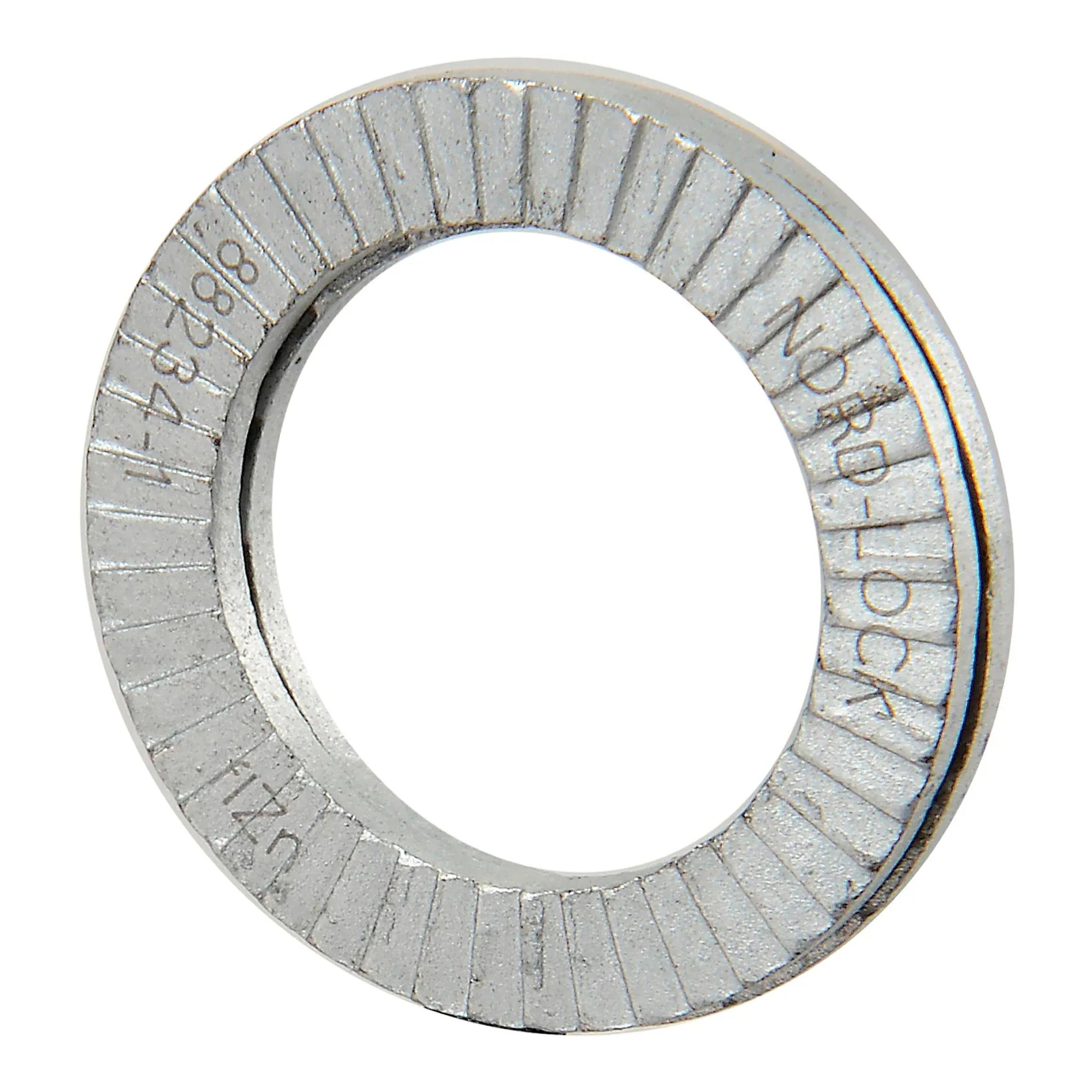 Gray zinc flake coated M12 wedge locking washer