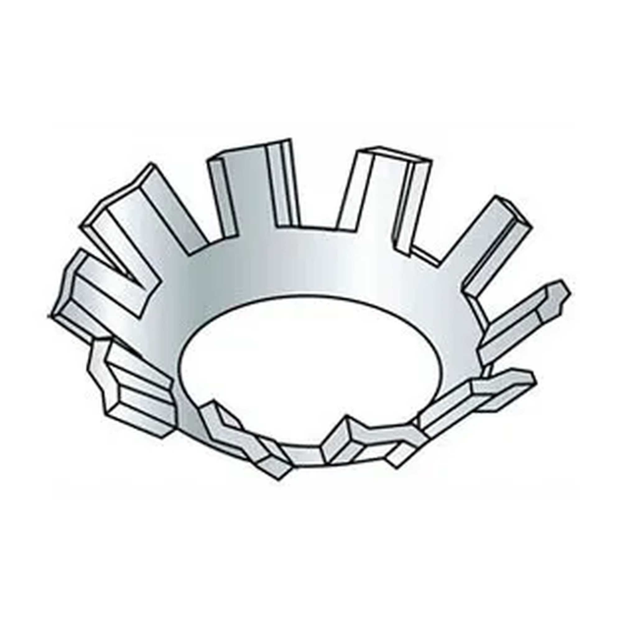1/4 in. External Tooth Countersunk Lock Washers, Steel, Zinc, Grade 2, 100-Pack