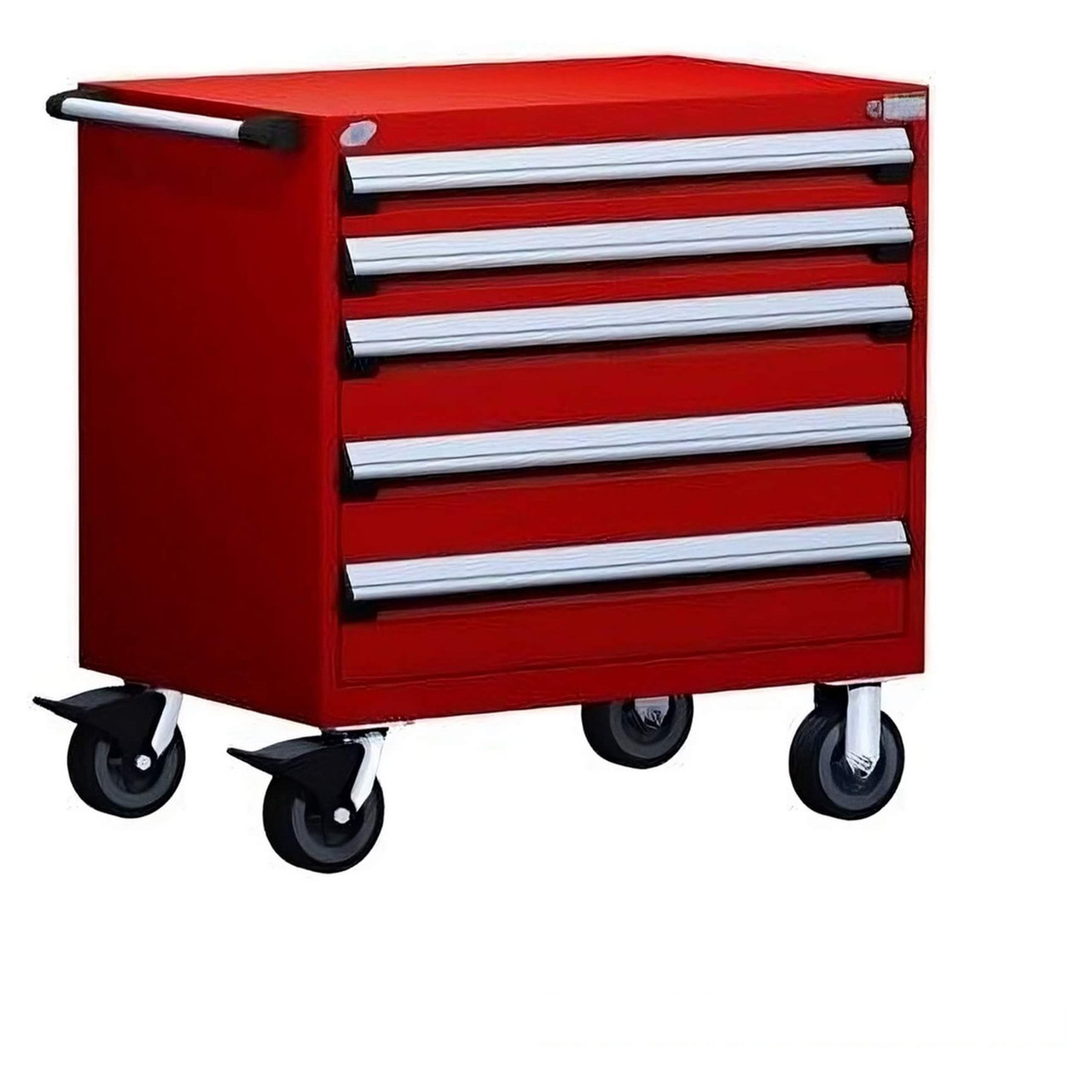 5-Drawer Heavy-Duty Mobile Cabinet, 36"W x 18"D x 37.5"H - With Dividers