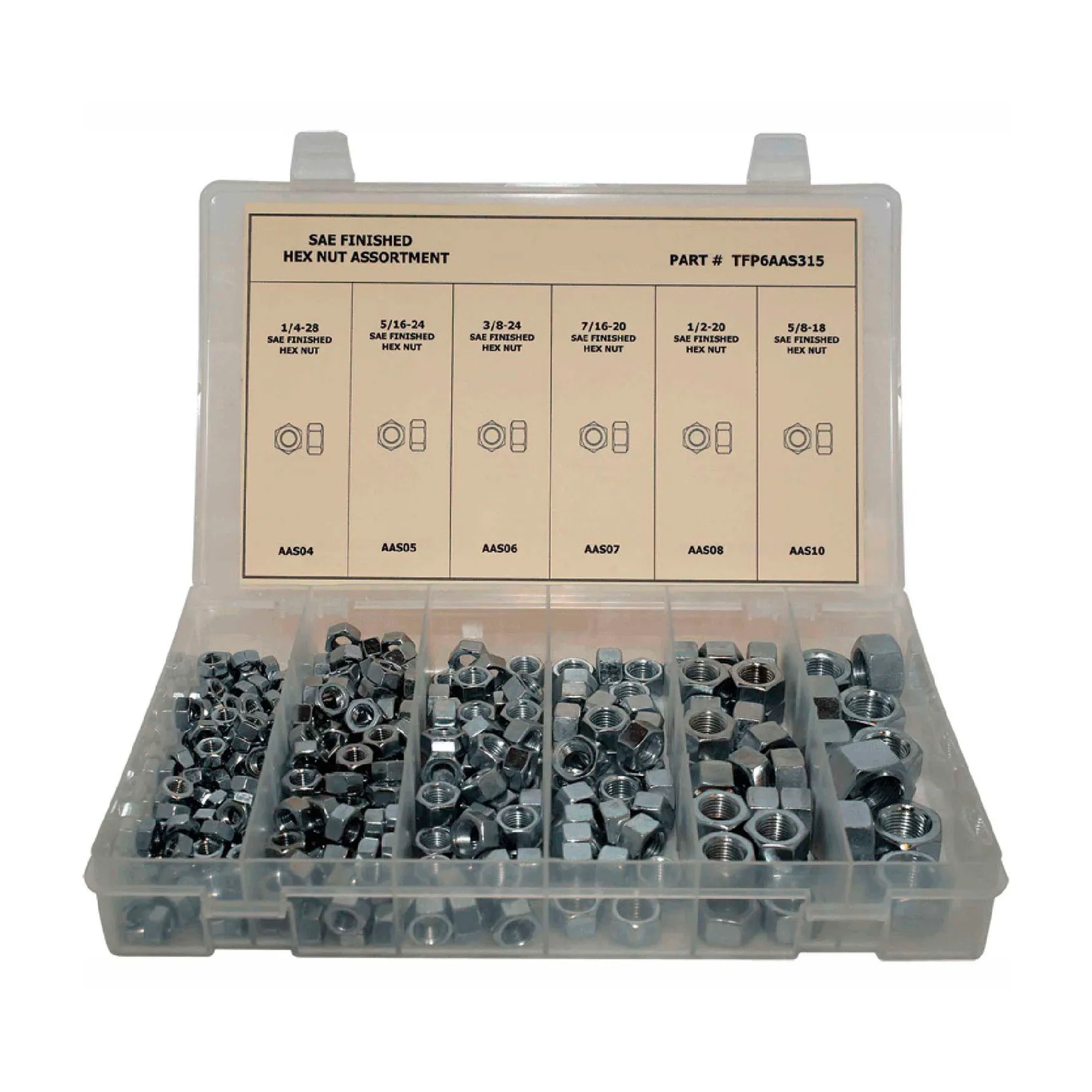 315-Piece Fine-Thread Finished Hex Nut Assortment