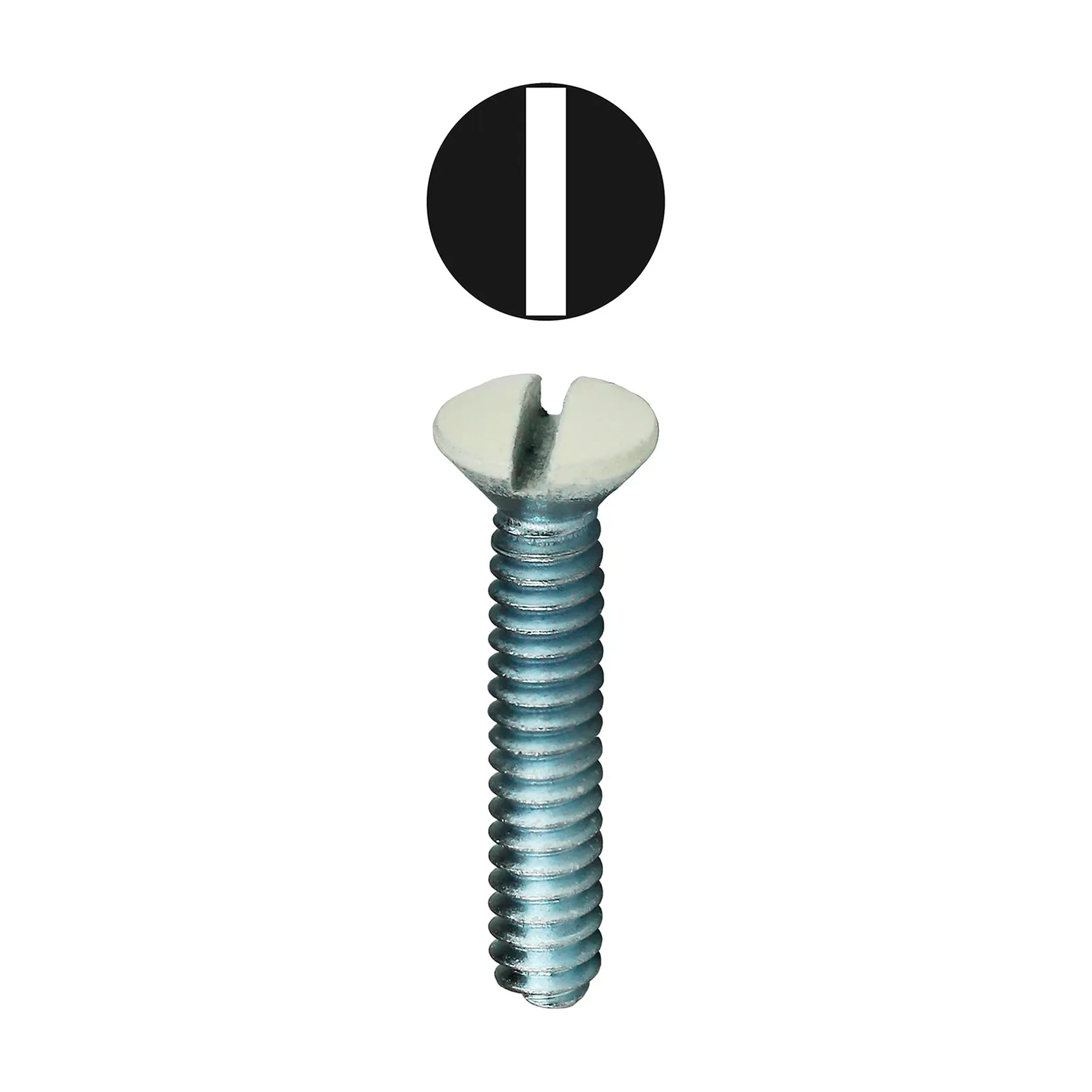 White Slotted Oval Head Wall Plate Screws, #6-32 x 3/4 in., 50 Pack