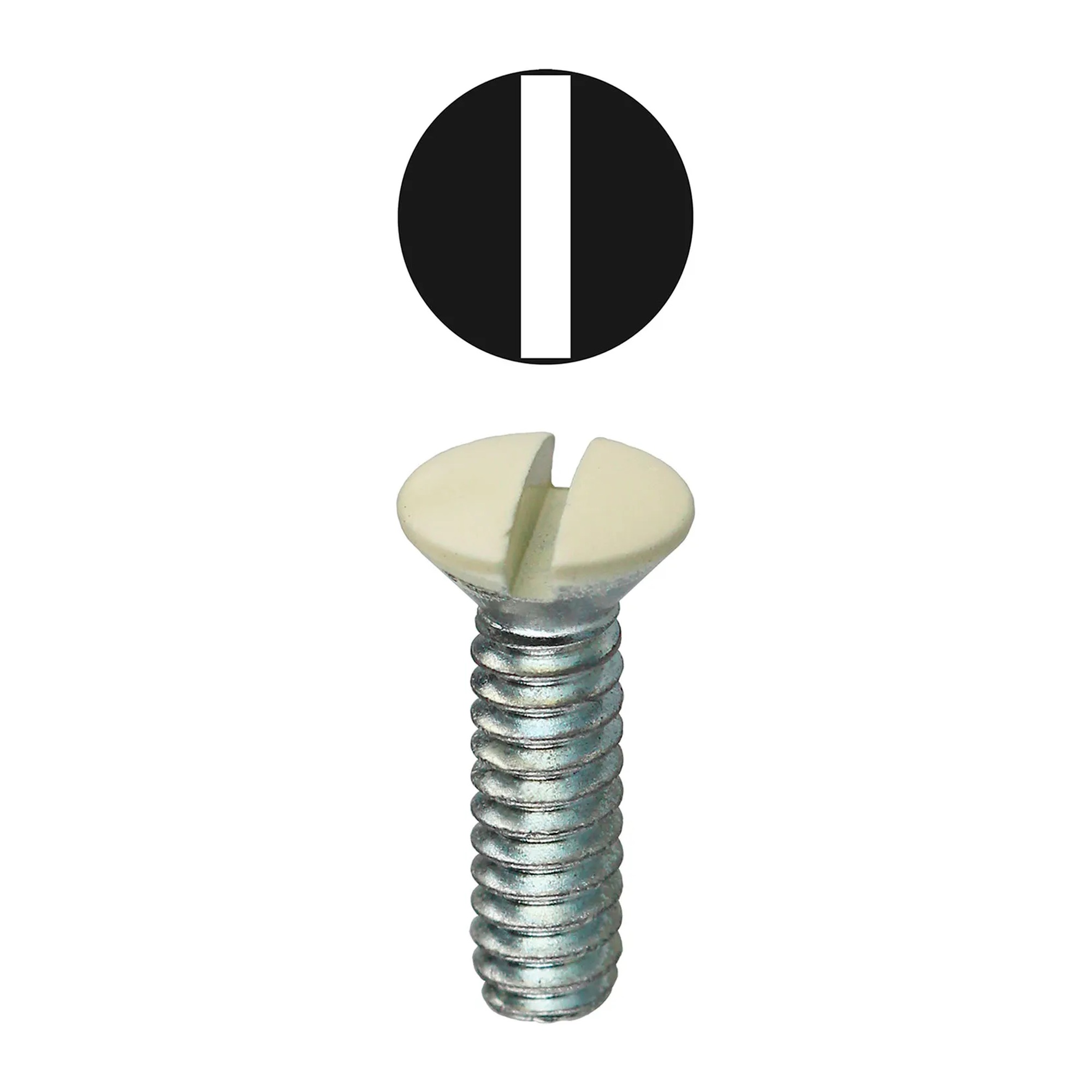 Ivory Slotted Oval Head Wall Plate Screws, #6-32 x 5/16 in., 100-Pack