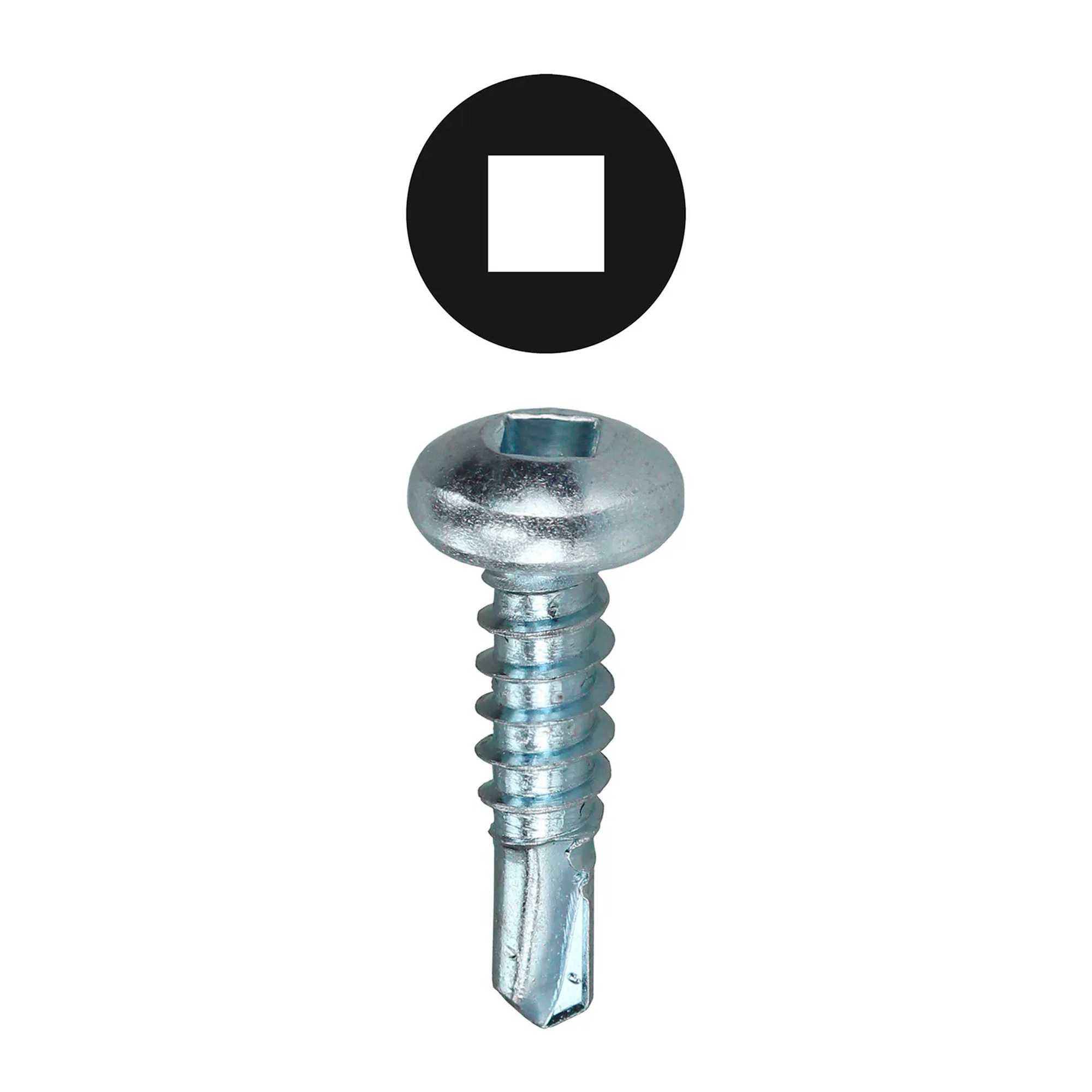 Square Drive Pan Head Self-Drilling Screws, #10 x 3/4 in., 100-Pack