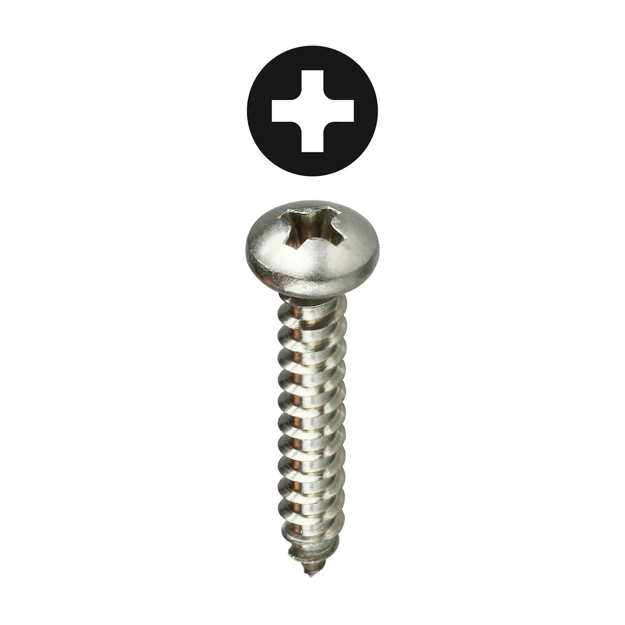 #10 x 1-1/4 in. Phillips Pan Head Stainless Steel Sheet Metal Screws, 100 Pack