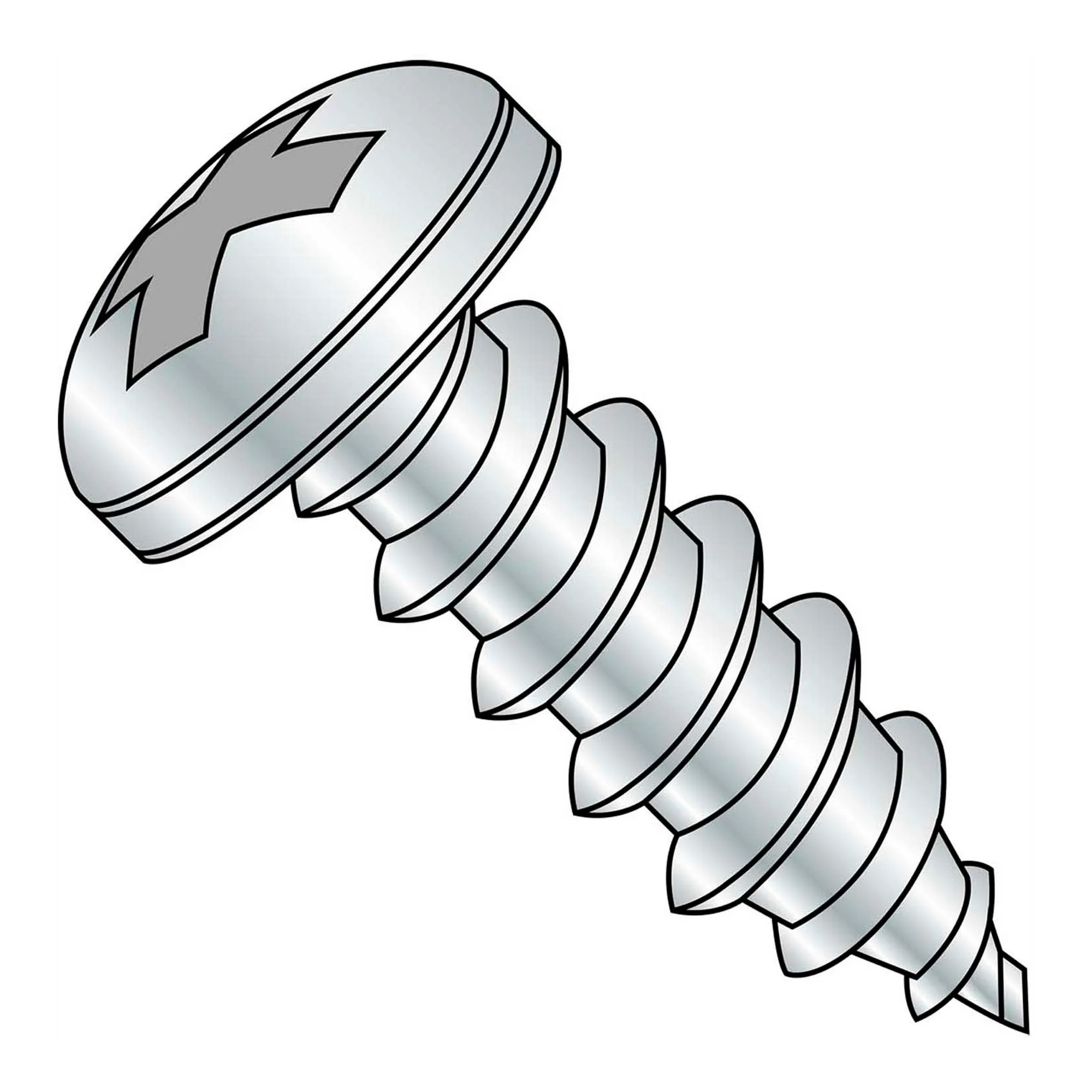 #8 x 1 Type A Phillips Pan Head Self-Tapping Screws, 5,000 Pack