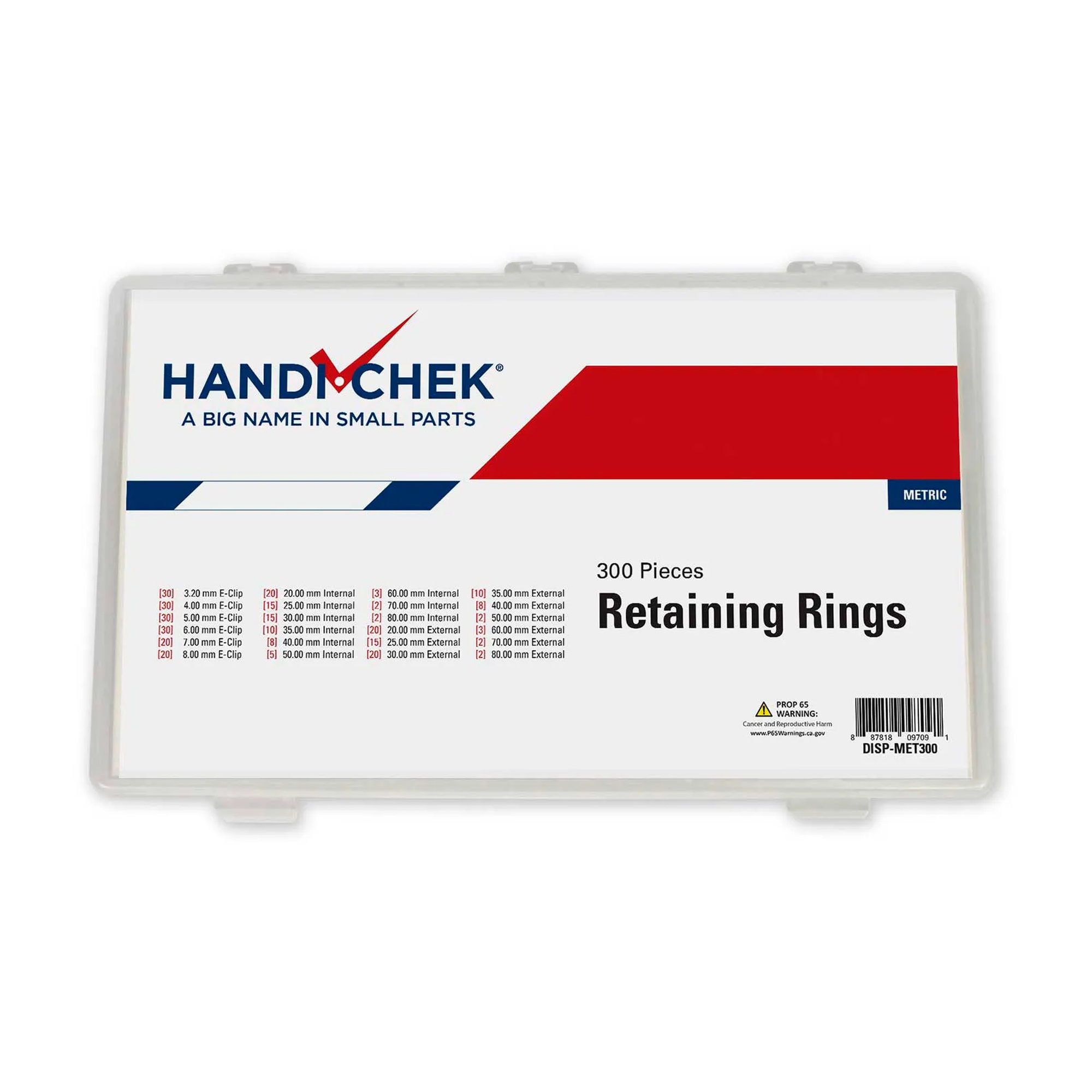 300-Piece Metric Retaining Ring Assortment