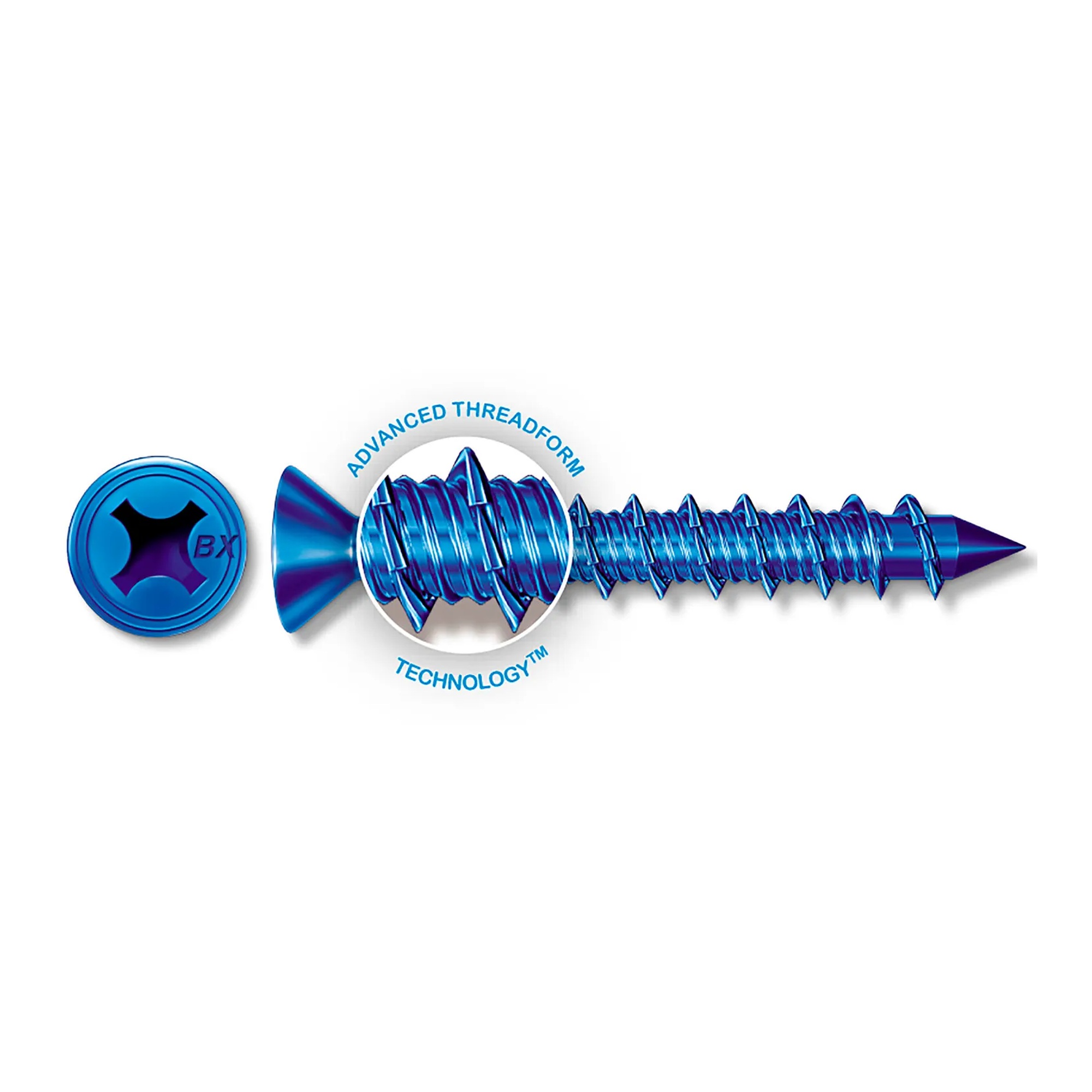 Blue 3/16 in. x 1-3/4 in. flat-head Phillips masonry screws